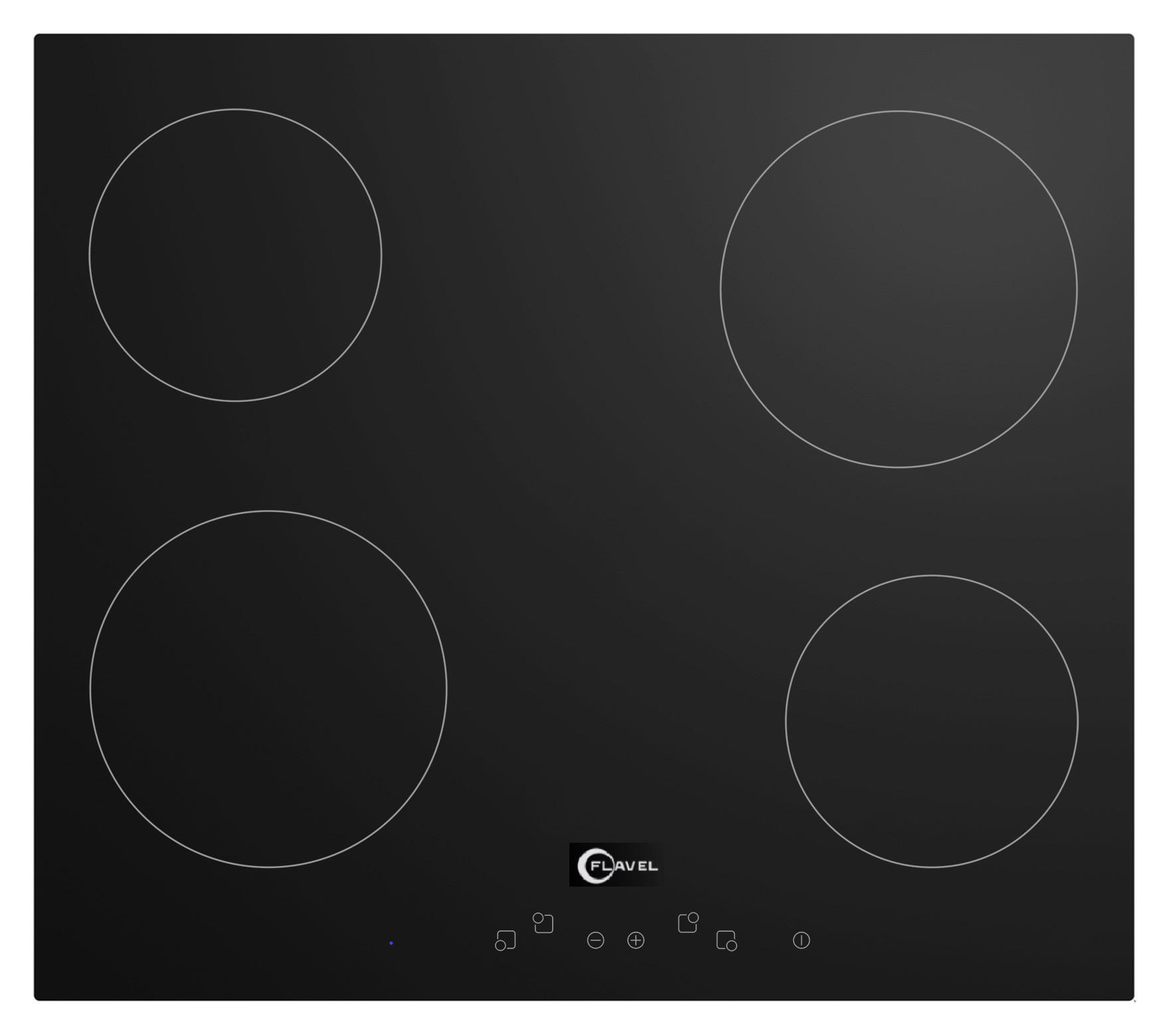 FLAVEL Glaskeramikkochfeld FLH62C schwarz Glas B/H/T: ca. 58x3,7x51 cm FLH62C - schwarz (58,00/3,70/51,00cm) - FLAVEL