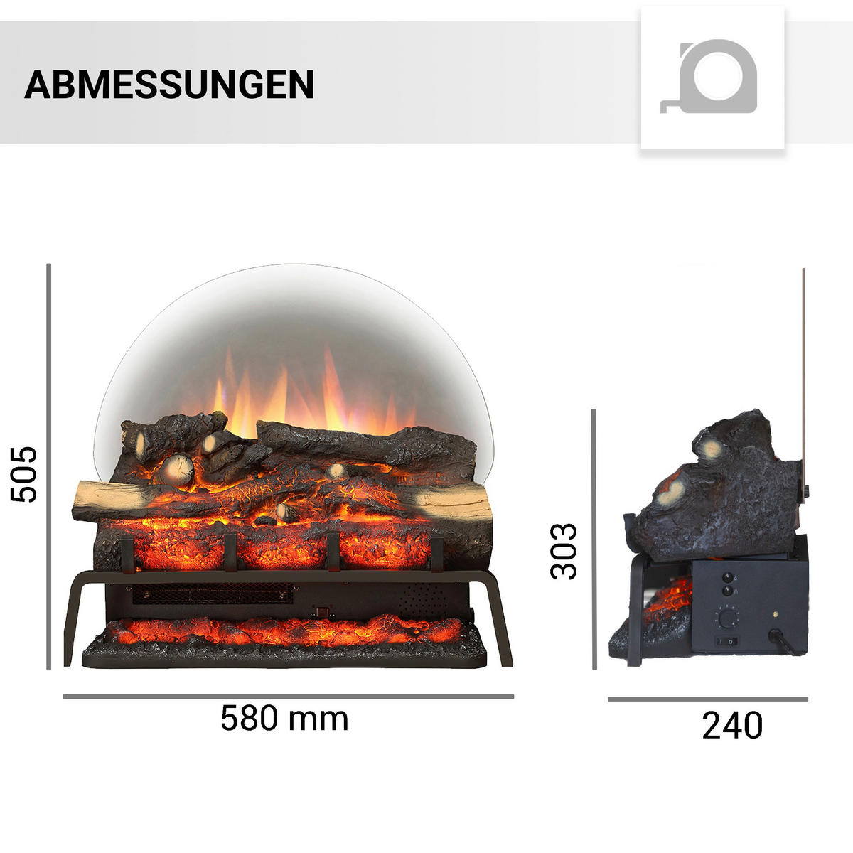 Balderia elektrische Feuerstelle Lily schwarz dunkelbraun B/H/L: ca. 24x50,5x58 cm Ele.-Feuerstelle Lily - dunkelbraun/schwarz (58,00/24,00/50,50cm) - Balderia