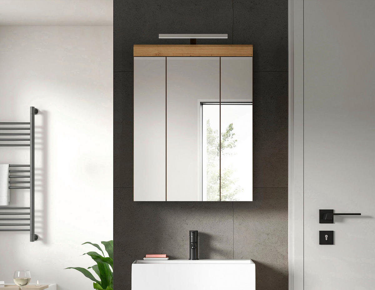 Spiegelschrank Scout Eiche Artisan Nachbildung salbei Nachbildung B/H/T: ca. 60x79x37 cm Scout - Eiche/salbei (60,00/79,00/37,00cm) - xonox.home