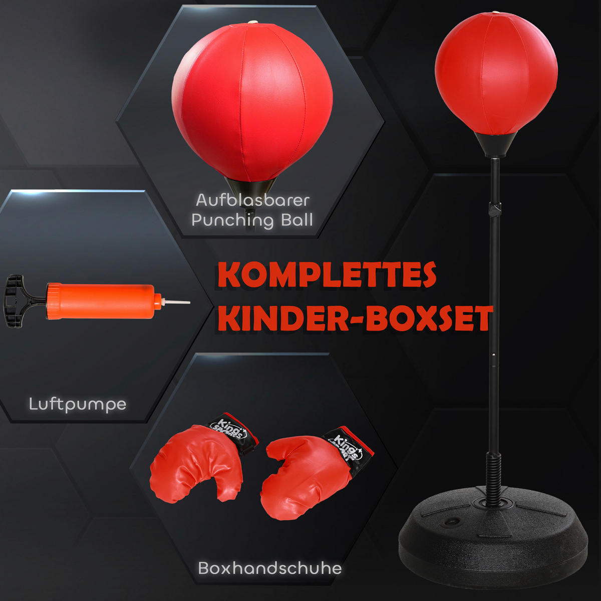 AIYAPLAY Punchingball rot B/H/L: ca. 44,3x147x44,3 cm Punchingball - rot (44,30/44,30/147,00cm) - AIYAPLAY