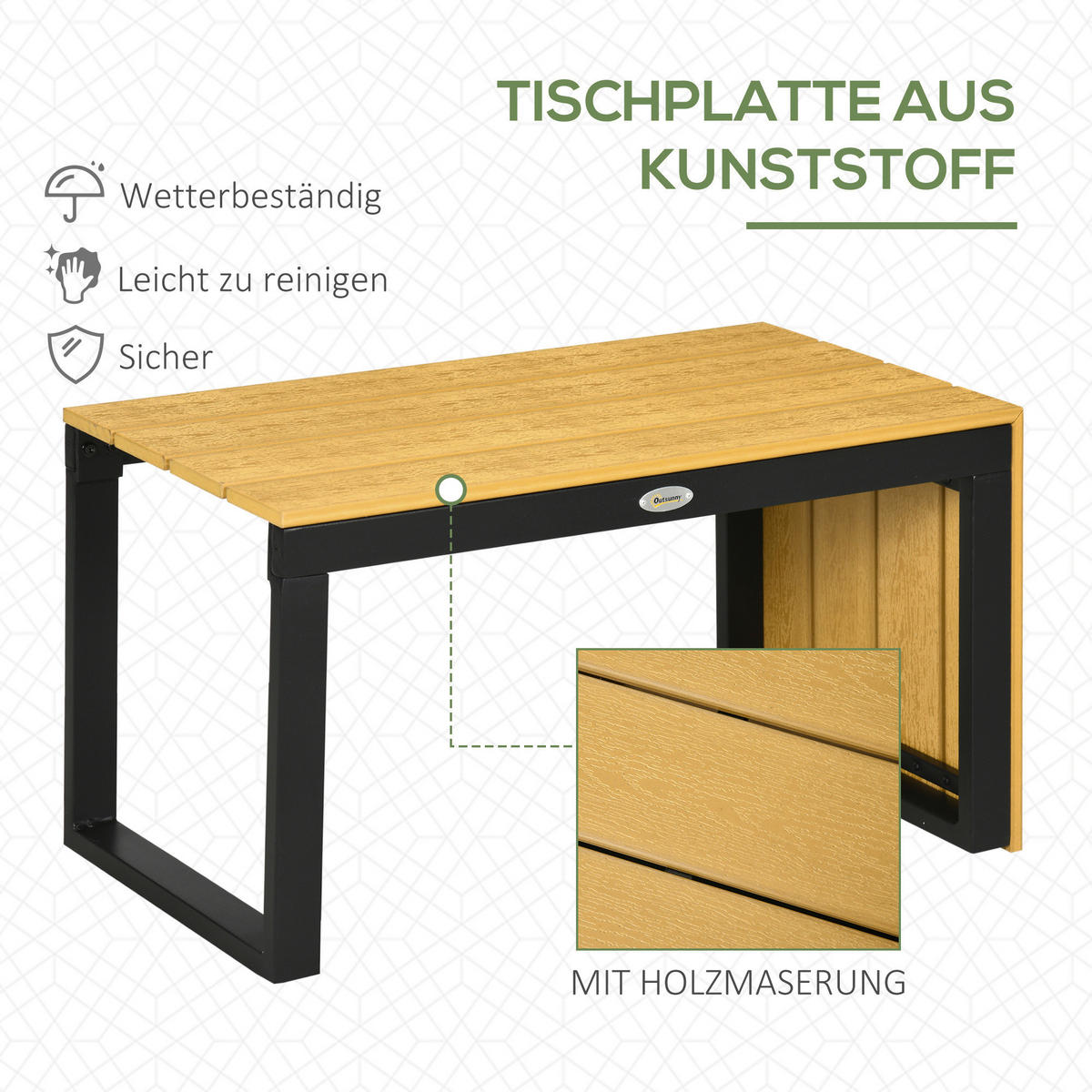 Outsunny Gartensitzgruppe hellgrau Aluminium B/H/L: ca. 78x72x150 cm Gartensitzgruppe - hellgrau (150,00/78,00/72,00cm) - Outsunny