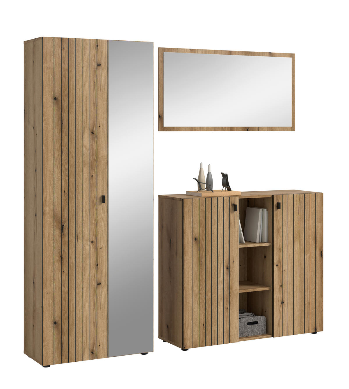 Garderobenset STATION Evoke Oak Nachbildung B/H/T: ca. 191x192x37 cm STATION - (191,00/192,00/37,00cm) - xonox.home