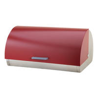 MICHELINO Brotkasten Serie Nora rot Edelstahl B/H/L: ca. 28x18x38,5 cm Serie Nora - rot (38,50/28,00/18,00cm) - MICHELINO