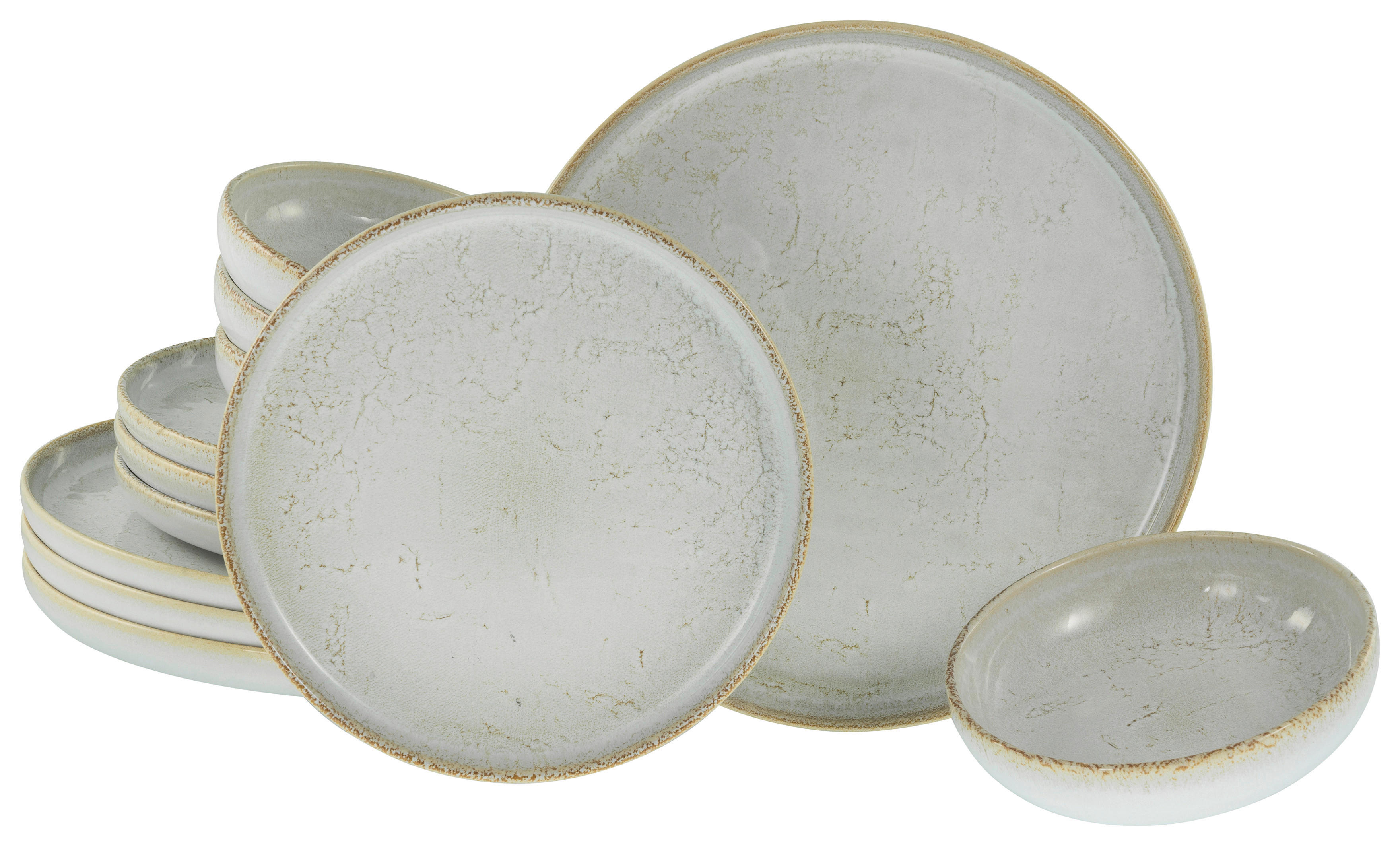 CreaTable Tafelservice Uno weiß Steinzeug 12 tlg. Uno - weiß - CreaTable