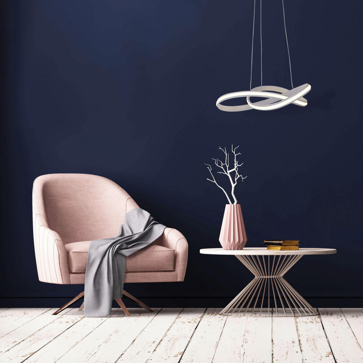 Näve Leuchten LED-Pendelleuchte weiß Kunststoff Metall B/H/T/D: ca. 56x130x56x56 cm ODRIVE - weiß (56,00/130,00/56,00cm) - Näve Leuchten