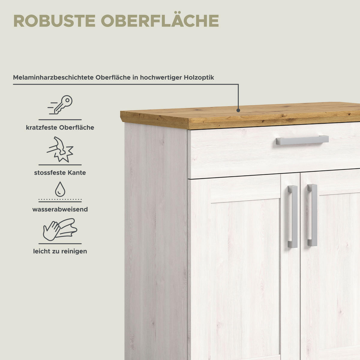 Schuhschrank Verona Sibiu Lärche Nachbildung Eiche Artisan Nachbildung B/H/T: ca. 90x88x37 cm Verona - Eiche (90,00/88,00/37,00cm) - xonox.home