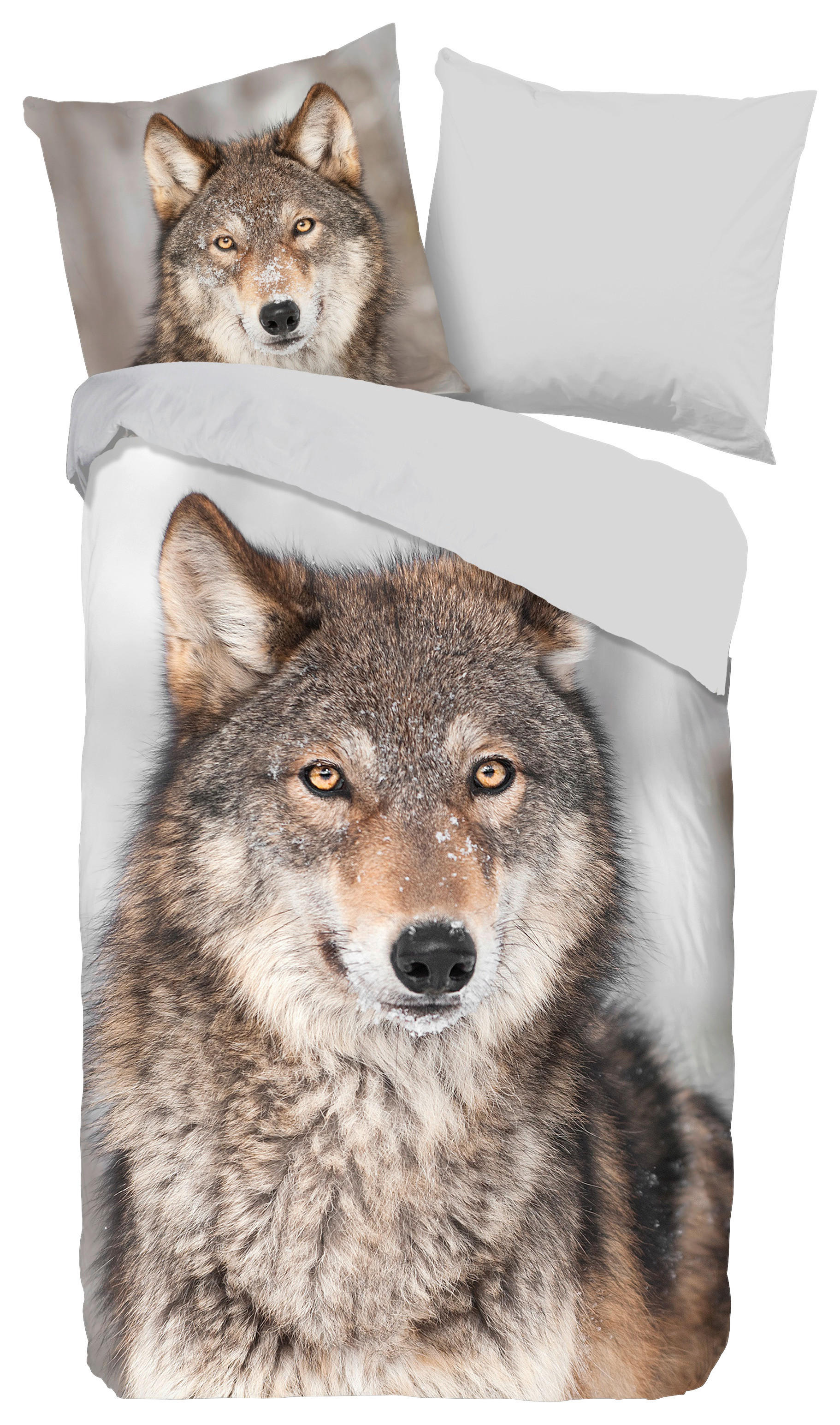 Baumwoll Bettwäsche Wolf Flanell