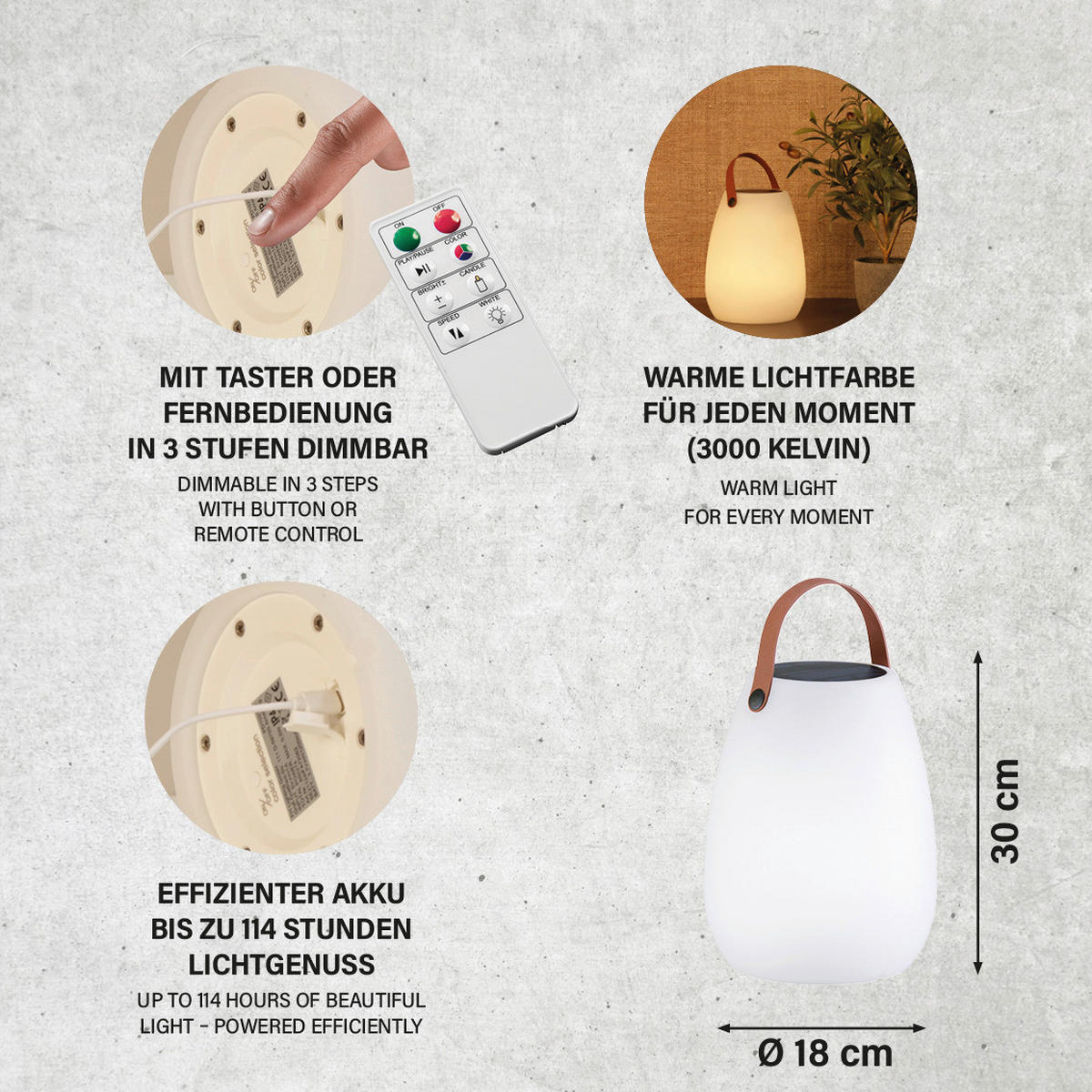 LED-Außenleuchte 850274 Ruby weiß H/D: ca. 30x18 cm Ruby - weiß (18,00/30,00cm) - easy! by FHL