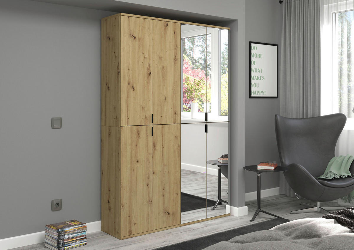 Spiegelschrank PROJEKT Eiche Artisan Nachbildung Spiegel Spanplatte B/H/T: ca. 61x193x34 cm PROJEKT - Eiche (61,00/193,00/34,00cm) - xonox.home