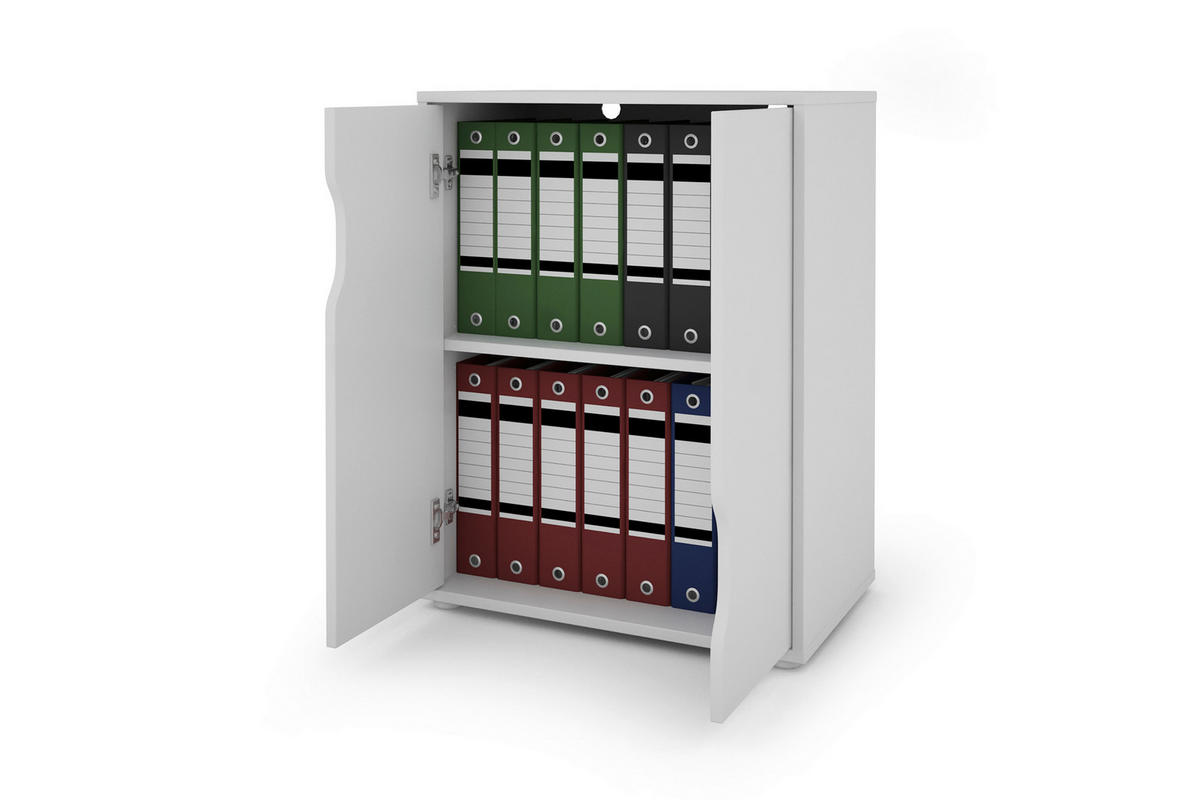 Aktenschrank BELFAST weiß B/H/T: ca. 60x76,5x37 cm BELFAST - weiß (60,00/76,50/37,00cm) - byLIVING