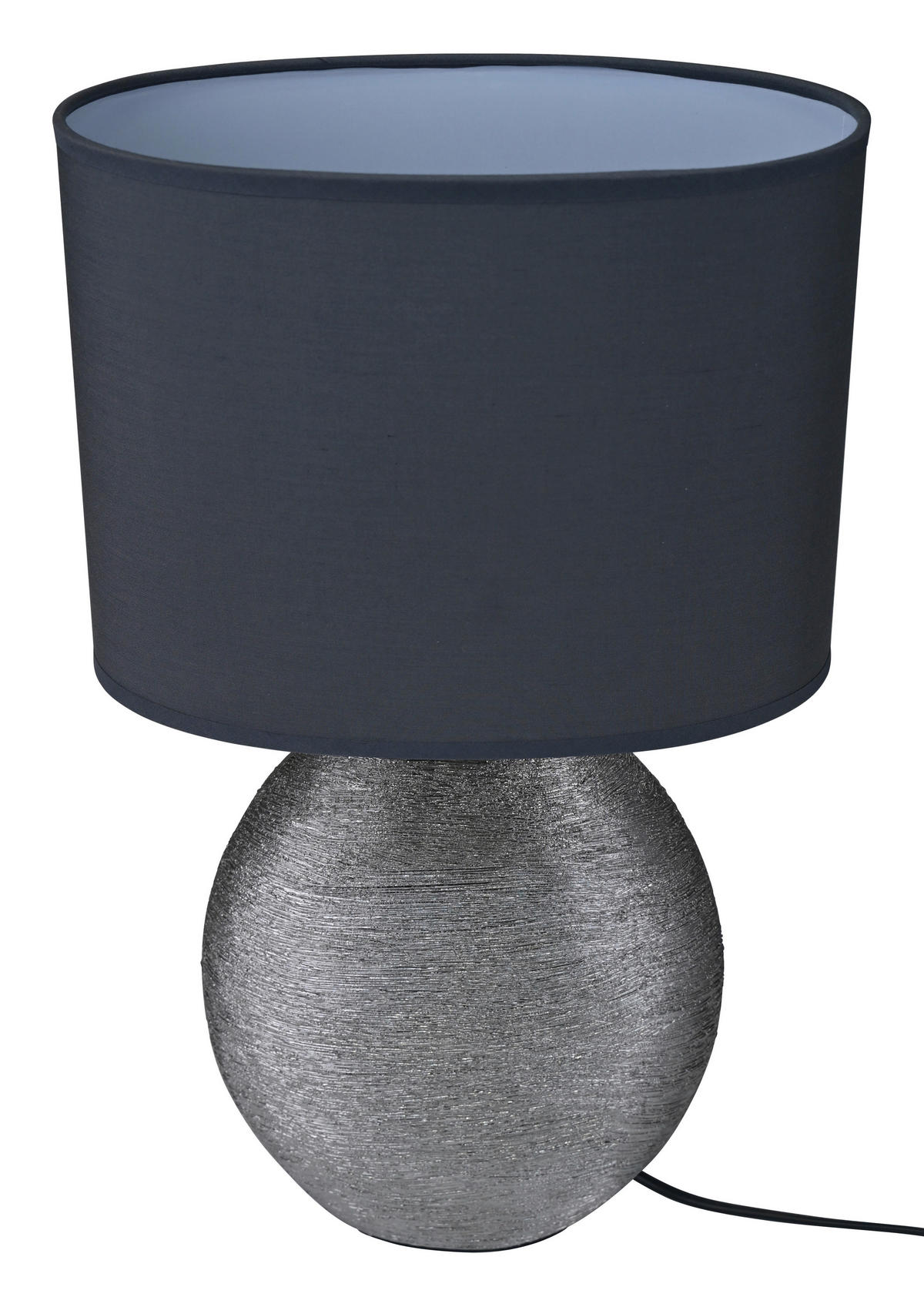 POCOline Keramik_Tischleuchte grau silber Keramik B/H/L: ca. 15x45x26 cm E14 1 Brennstellen Tischleuchte-Keramik_Anouk - silber/grau (26,00/15,00/45,00cm) - POCOline