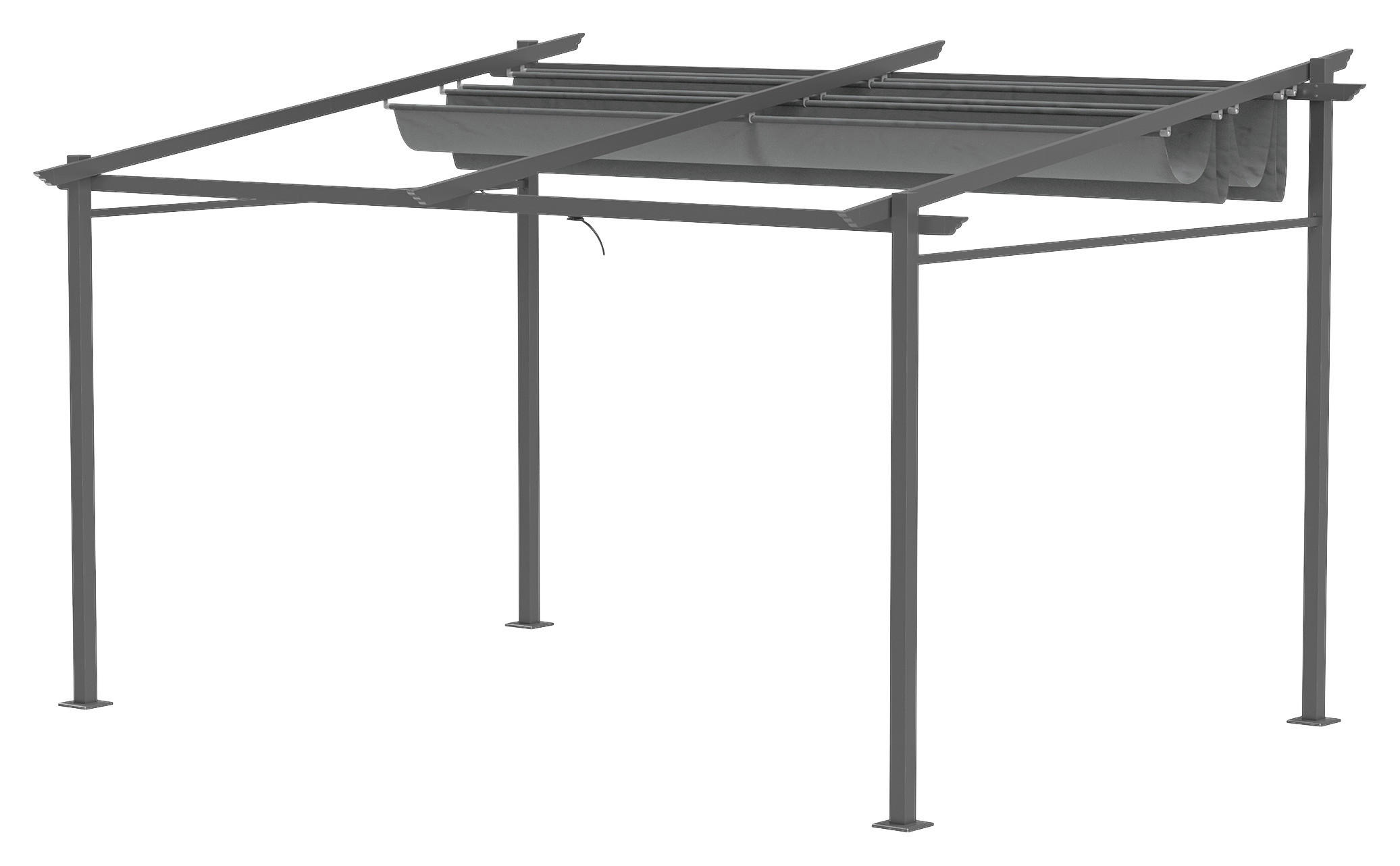 Outsunny Pergola dunkelgrau Aluminium B/H/L: ca. 295x230x397 cm Pergola - dunkelgrau (397,00/295,00/230,00cm) - Outsunny
