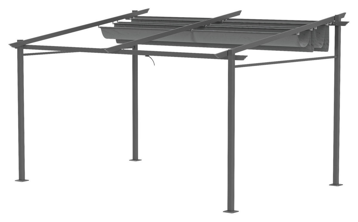 Outsunny Pergola dunkelgrau Aluminium B/H/L: ca. 295x230x397 cm Pergola - dunkelgrau (397,00/295,00/230,00cm) - Outsunny