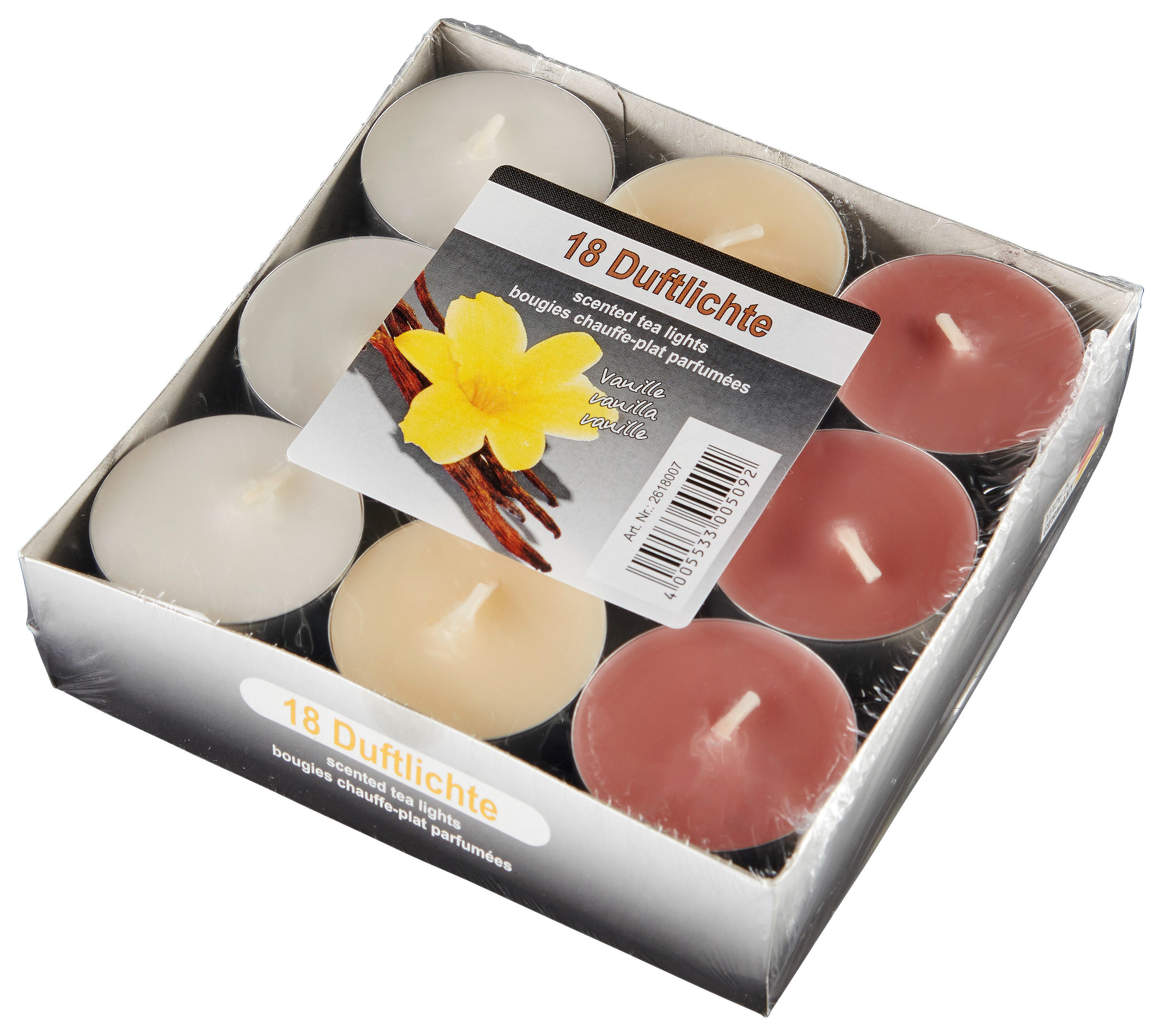 Duftteelicht B/H/L: ca. 12x3x12 cm Duftteelichte_18erPack - beige (12,00/12,00/3,00cm)