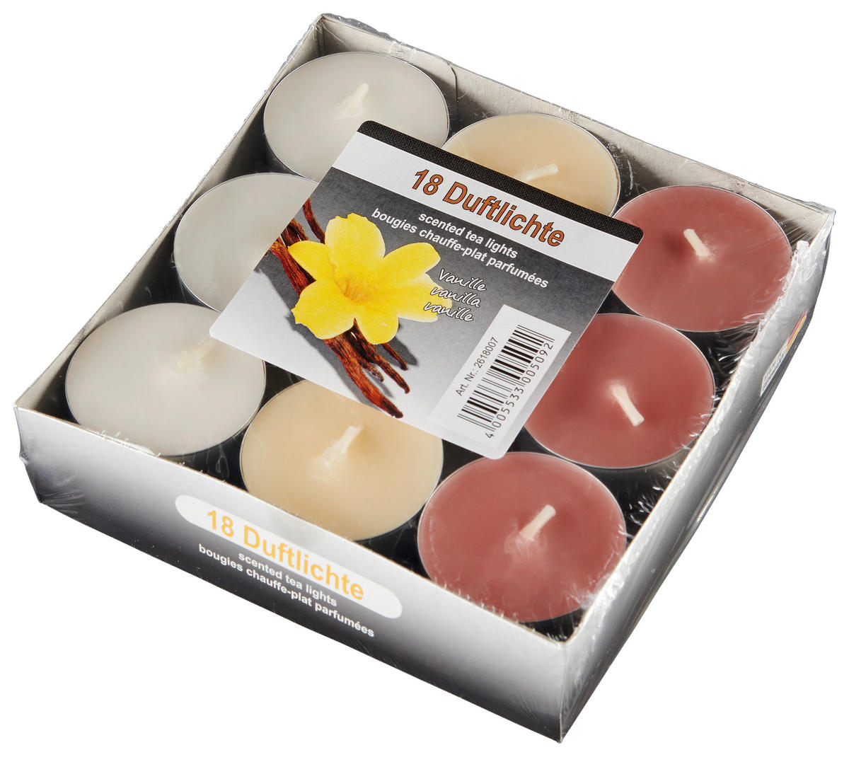 Duftteelicht B/H/L: ca. 12x3x12 cm Duftteelichte_18erPack - beige (12,00/12,00/3,00cm)