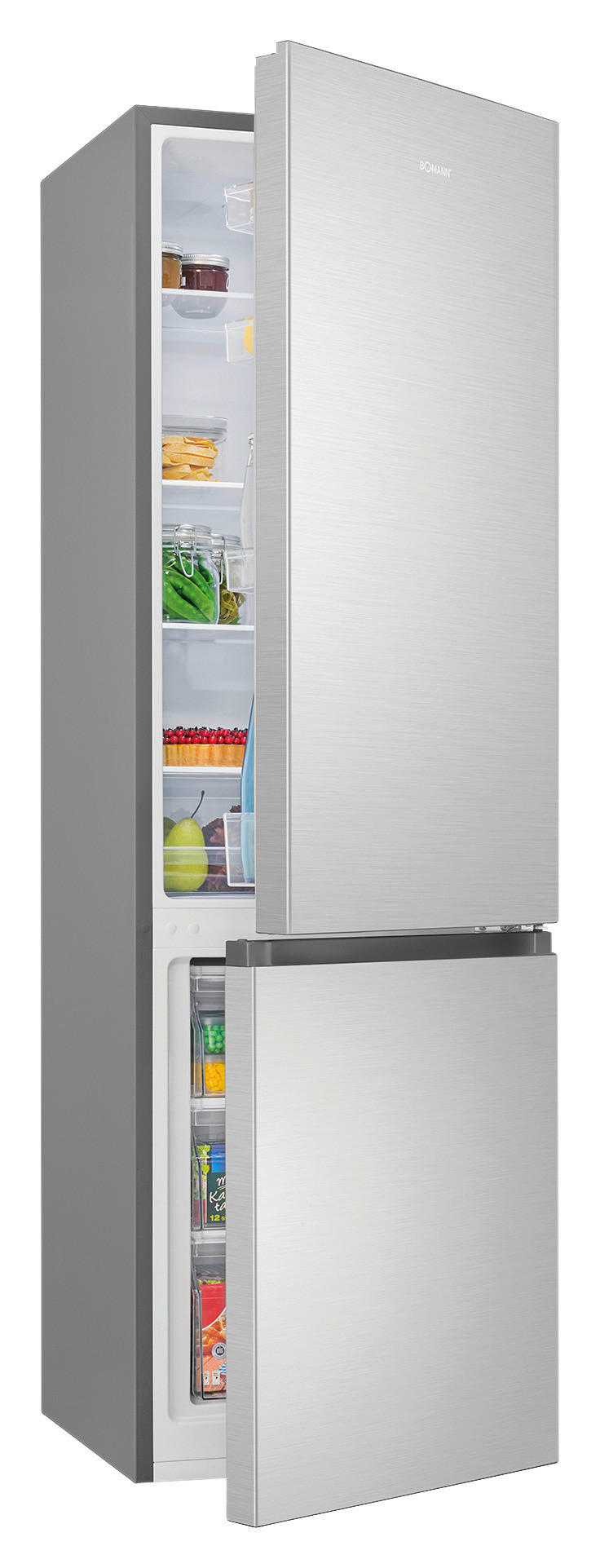 Bomann Kühl-/Gefrierkombination KG 7353 Inox B/H/T: ca. 55x180x56 cm Kühl-/Gefrierkombi KG 7353 773539 - Inox (55,00/180,00/56,00cm) - Bomann