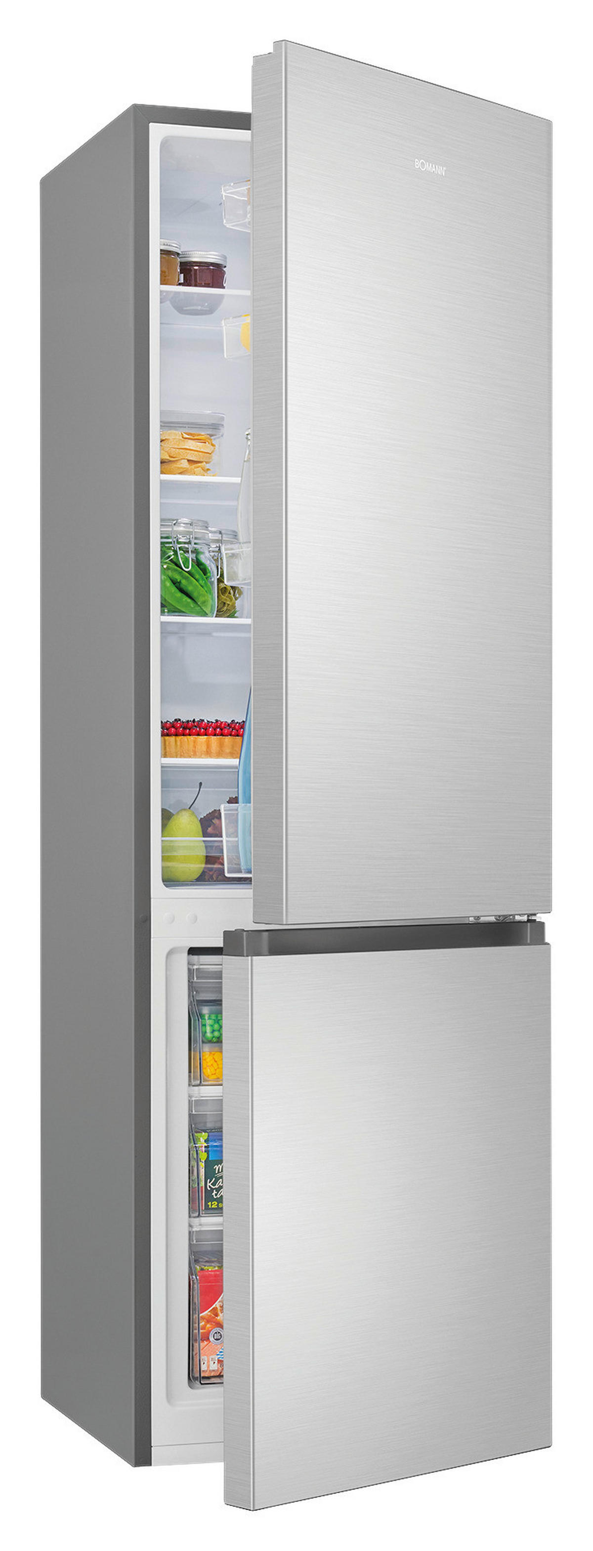 Bomann Kühl-/Gefrierkombination KG 7353 Inox B/H/T: ca. 55x180x56 cm Kühl-/Gefrierkombi KG 7353 773539 - Inox (55,00/180,00/56,00cm) - Bomann