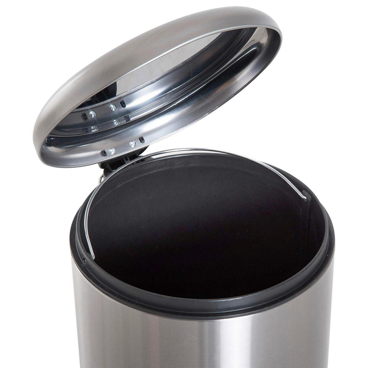 HOMCOM Pedal-Mülleimer silber H/D: ca. 62,9x29,2 cm Pedal-Mülleimer - schwarz/silber (29,20/62,90cm) - HOMCOM
