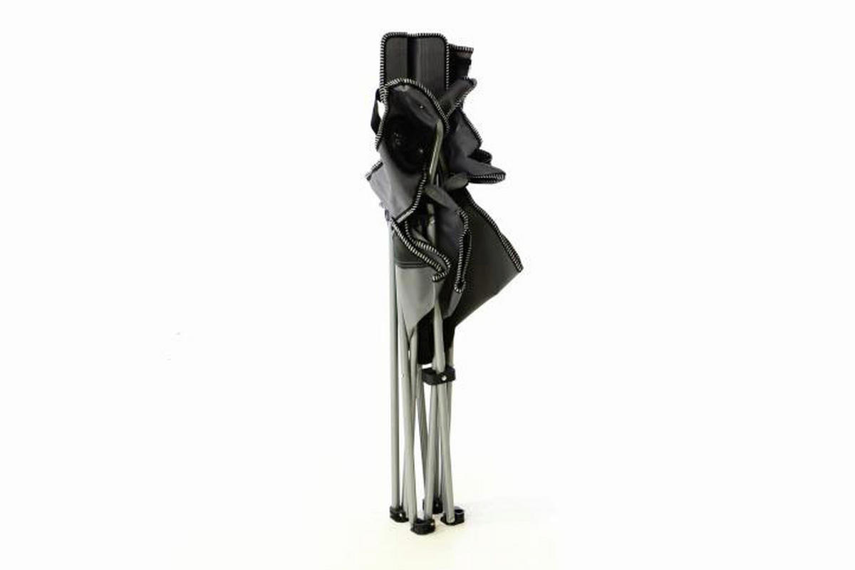 VCM Campingstuhl grau Stahlrohr B/H/L: ca. 47x47x90 cm Campingstuhl_Faltstuhl - schwarz/grau (90,00/47,00/47,00cm) - VCM