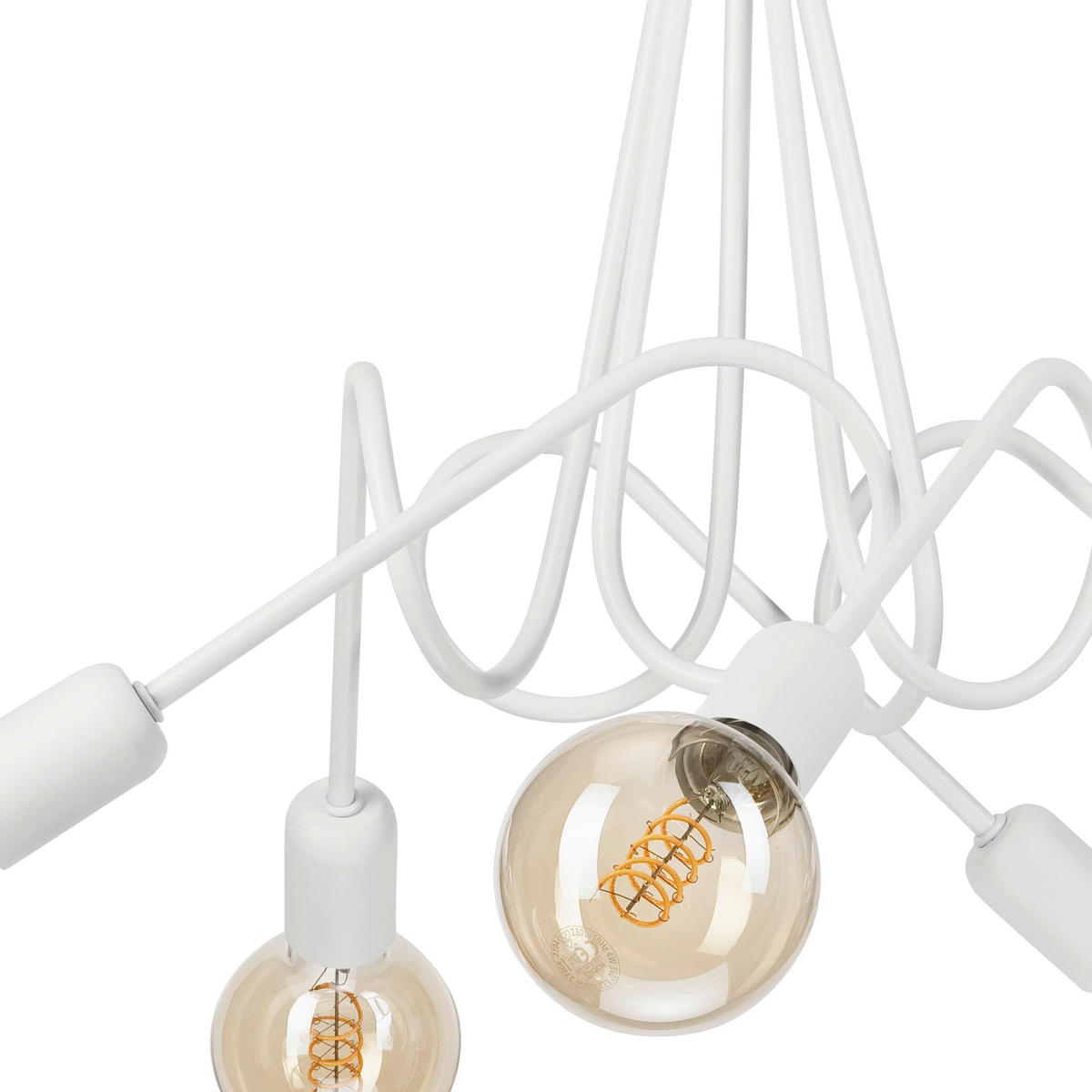 Lamkur Kronleuchter weiß Stahl B/H/L: ca. 39x54x54 cm E27 5 Brennstellen Lizzy - weiß (54,00/39,00/54,00cm) - Lamkur