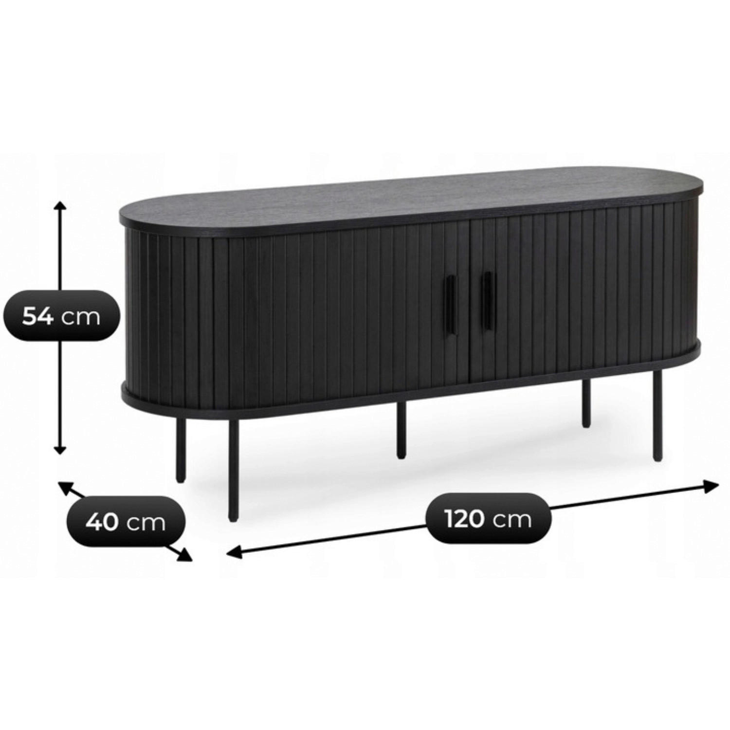 Lowboard SELVA schwarz B/H/T: ca. 120x54x60 cm SELVA - schwarz (120,00/54,00/60,00cm) - WIPMEB