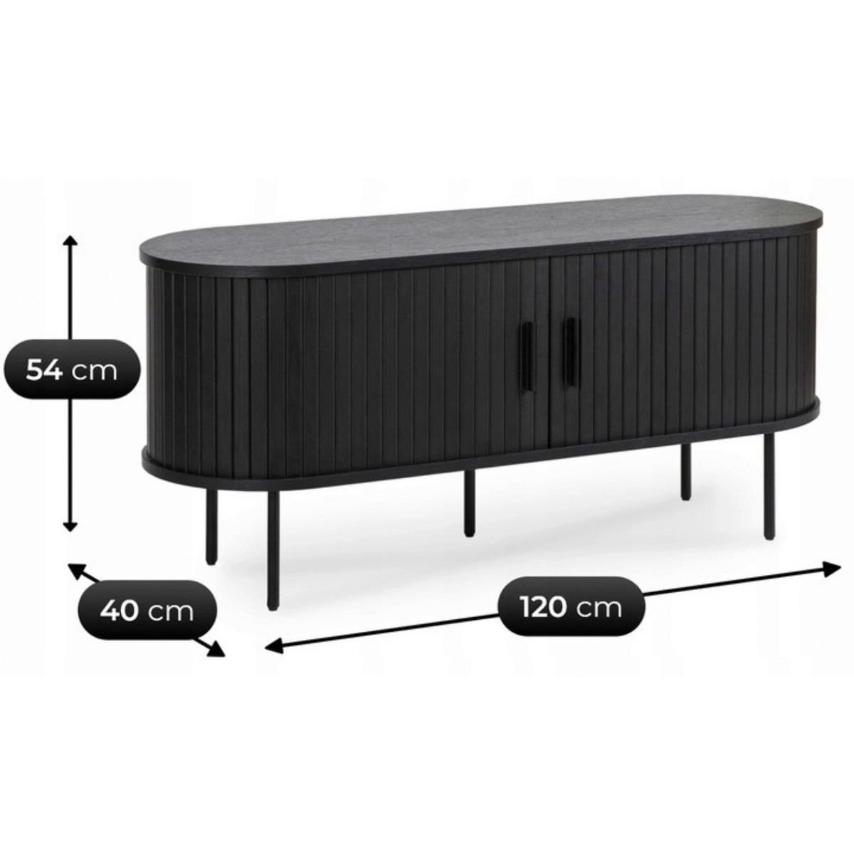 Lowboard SELVA schwarz B/H/T: ca. 120x54x60 cm SELVA - schwarz (120,00/54,00/60,00cm) - WIPMEB