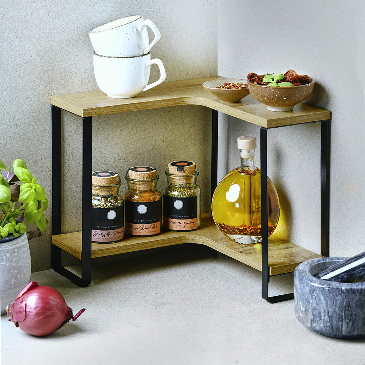 Kesper Küchenregal natur MDF B/H/L: ca. 30x28x30 cm Küchen-Eckregal - natur (30,00/30,00/28,00cm) - Kesper