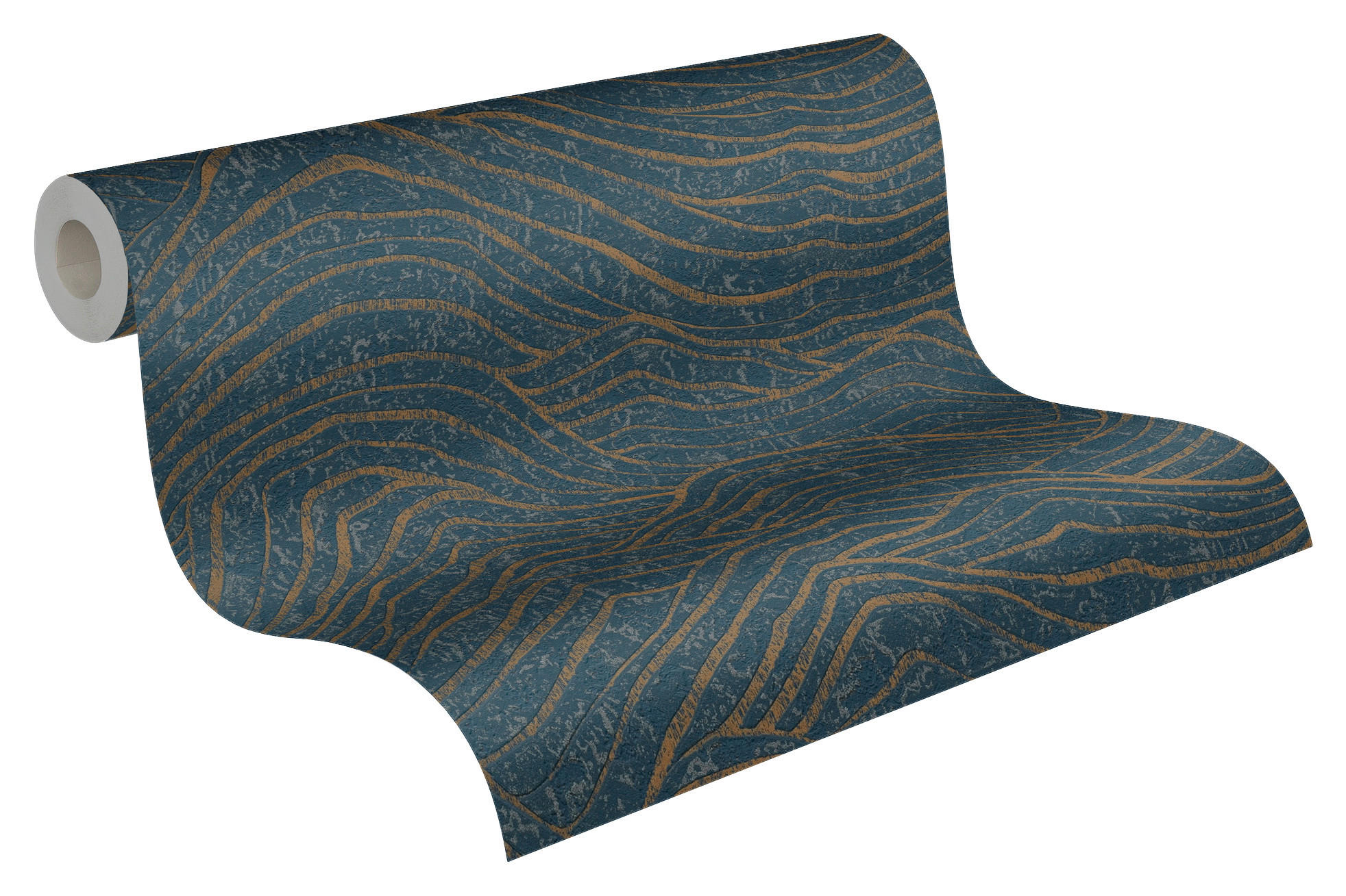 A.S.Creation Vliestapete dunkelblau gold B/H/D: ca. 53x1005x8,4 cm Vliestapete - gold/dunkelblau (8,40/1005,00cm) - A.S.Creation