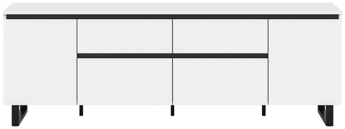 Lowboard Tomasa weiß schwarz B/H/T: ca. 188x65x36 cm Tomasa - weiß/schwarz (188,00/65,00/36,00cm) - xonox.home