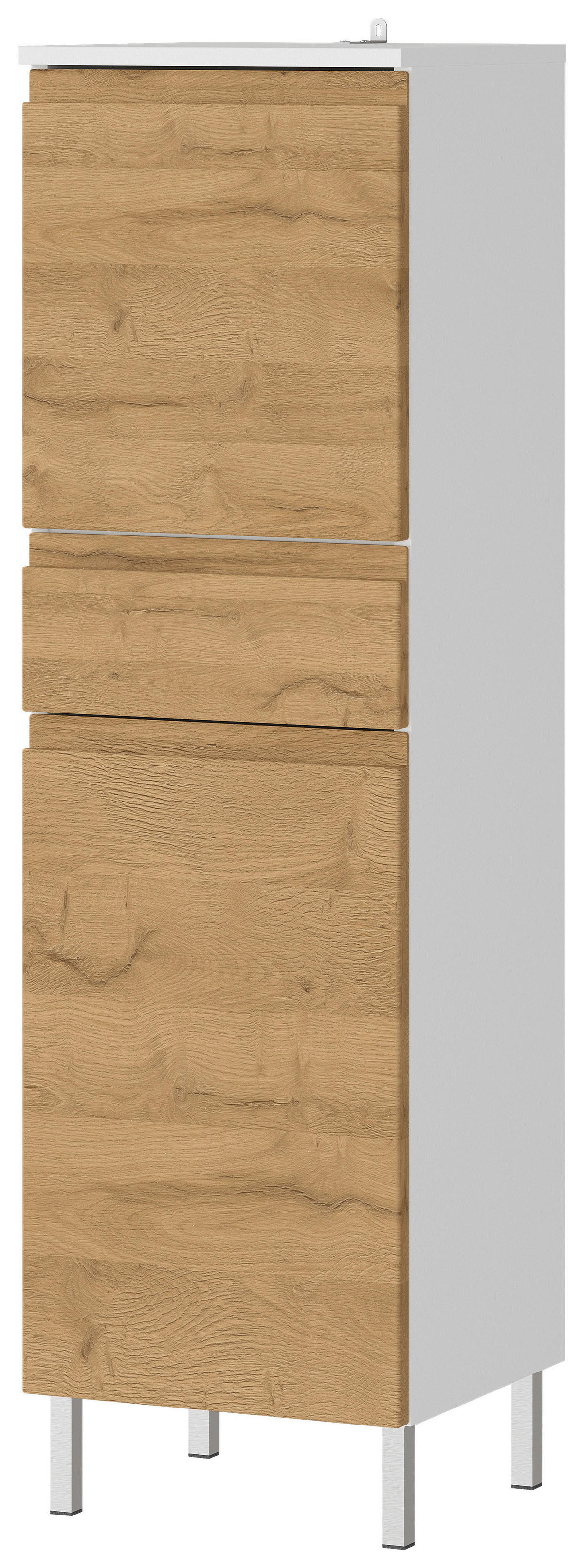 Schrank 4333-559 weiß Eiche Grand-Son Nachbildung B/H/T: ca. 34x120x34 cm 4333-559 - Eiche/weiß (34,00/120,00/34,00cm) - Germania