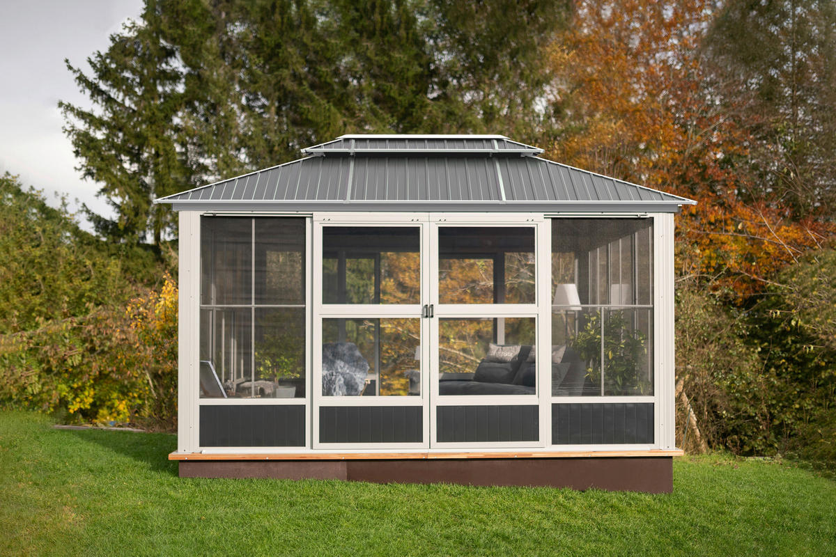 Sojag Pavillon Olan anthrazit Aluminium B/H/L: ca. 311x291x4355 cm Olan - anthrazit (4355,00/311,00/291,00cm) - Sojag