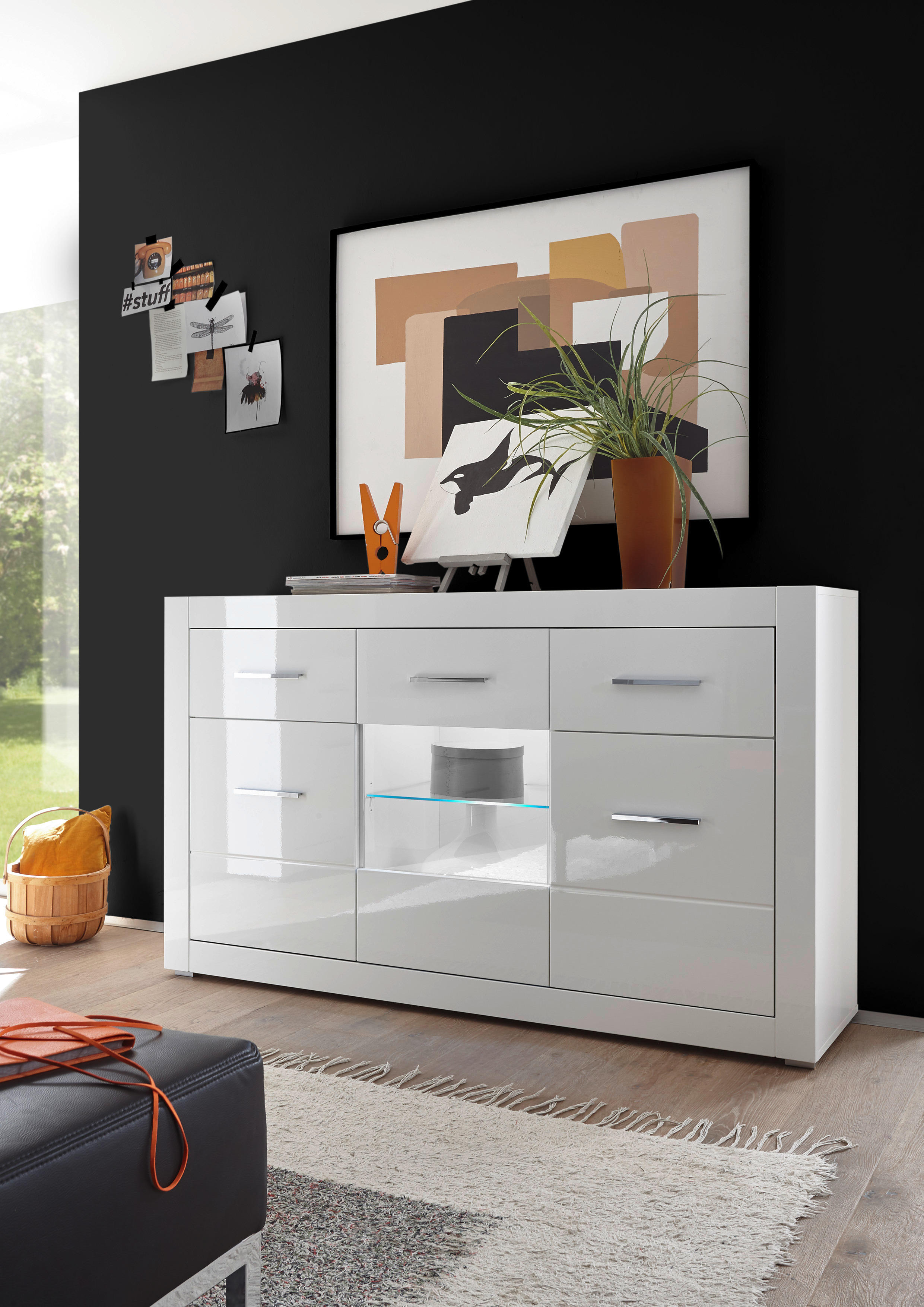 Sideboard Bianco weiß weiß Hochglanz B/H/T ca. 164x97x42 cm online bei