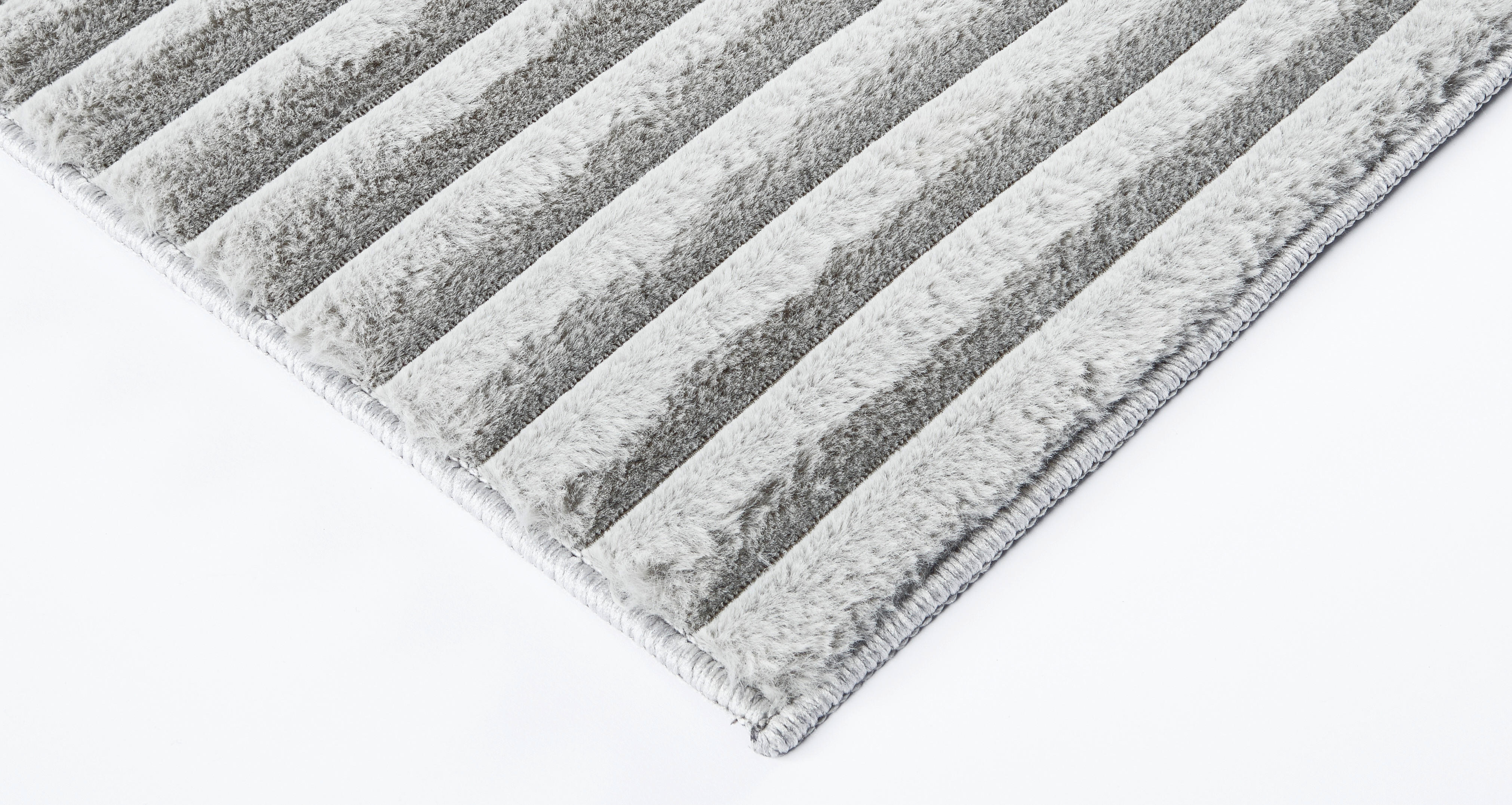 Thumbnail - Fellimitat Stripy grau B/L: ca. 80x140 cm