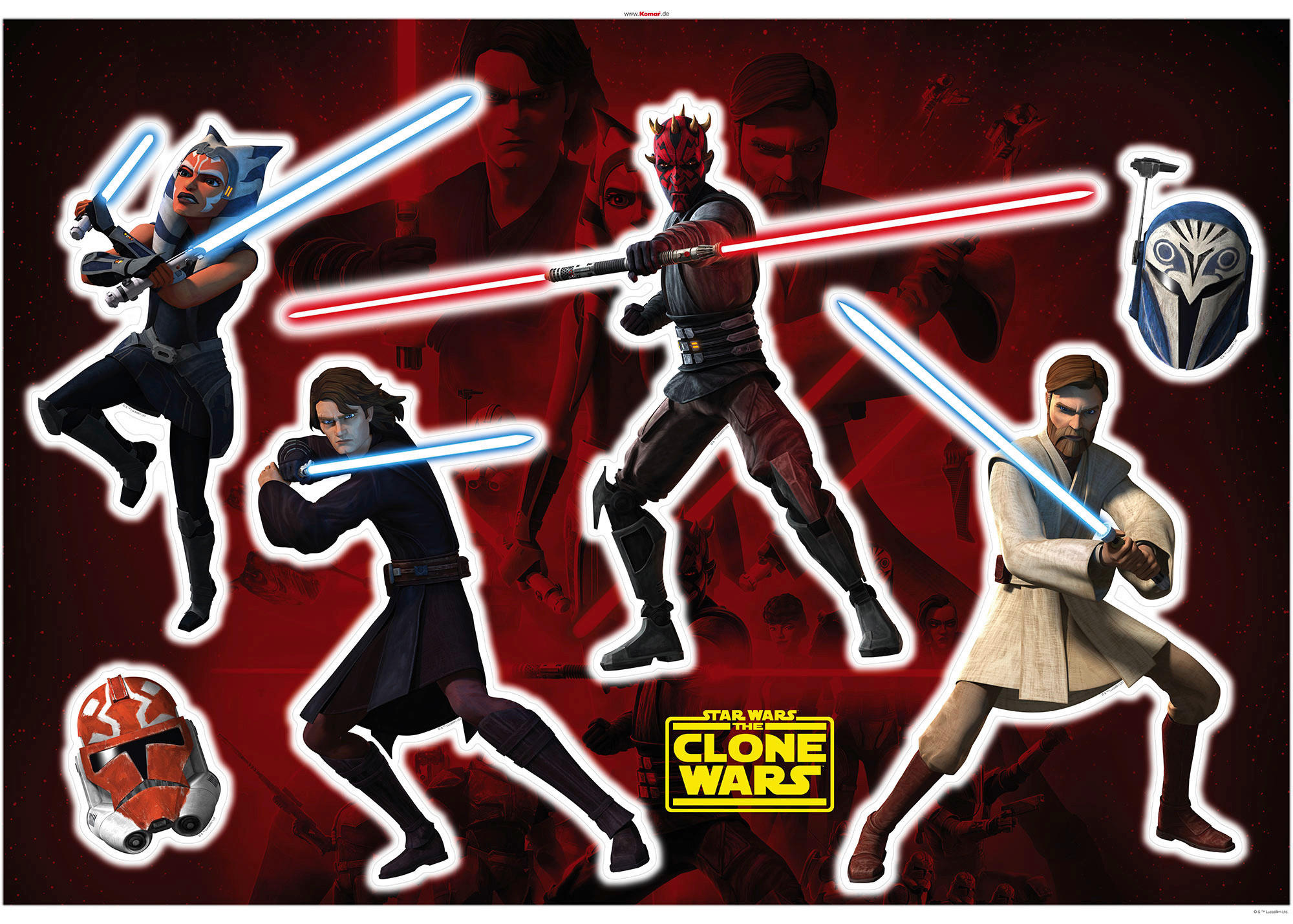 Komar Wandtattoo Clone Wars Showdown Disney Clone Wars Showdown B/L: ca. 100x70 cm