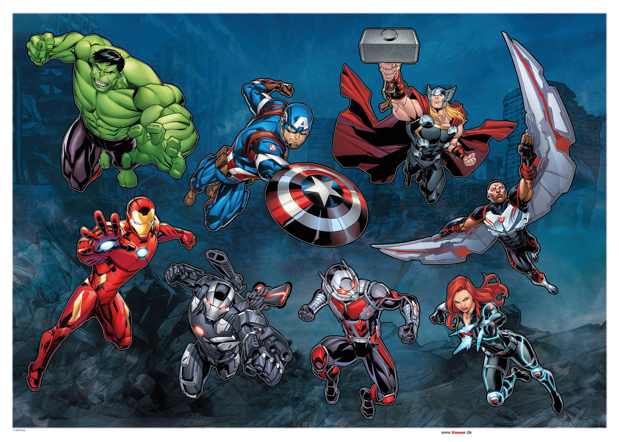 Komar Wandtattoo Avengers Crew  Avengers Crew B/L: ca. 50x70 cm Avengers Crew - (50,00/70,00cm) - Komar