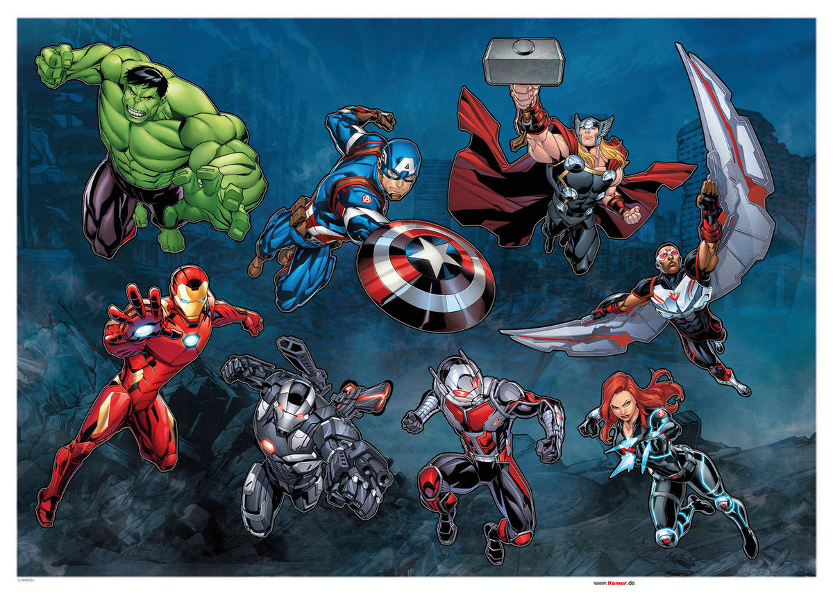 Komar Wandtattoo Avengers Crew  Avengers Crew B/L: ca. 50x70 cm Avengers Crew - (50,00/70,00cm) - Komar