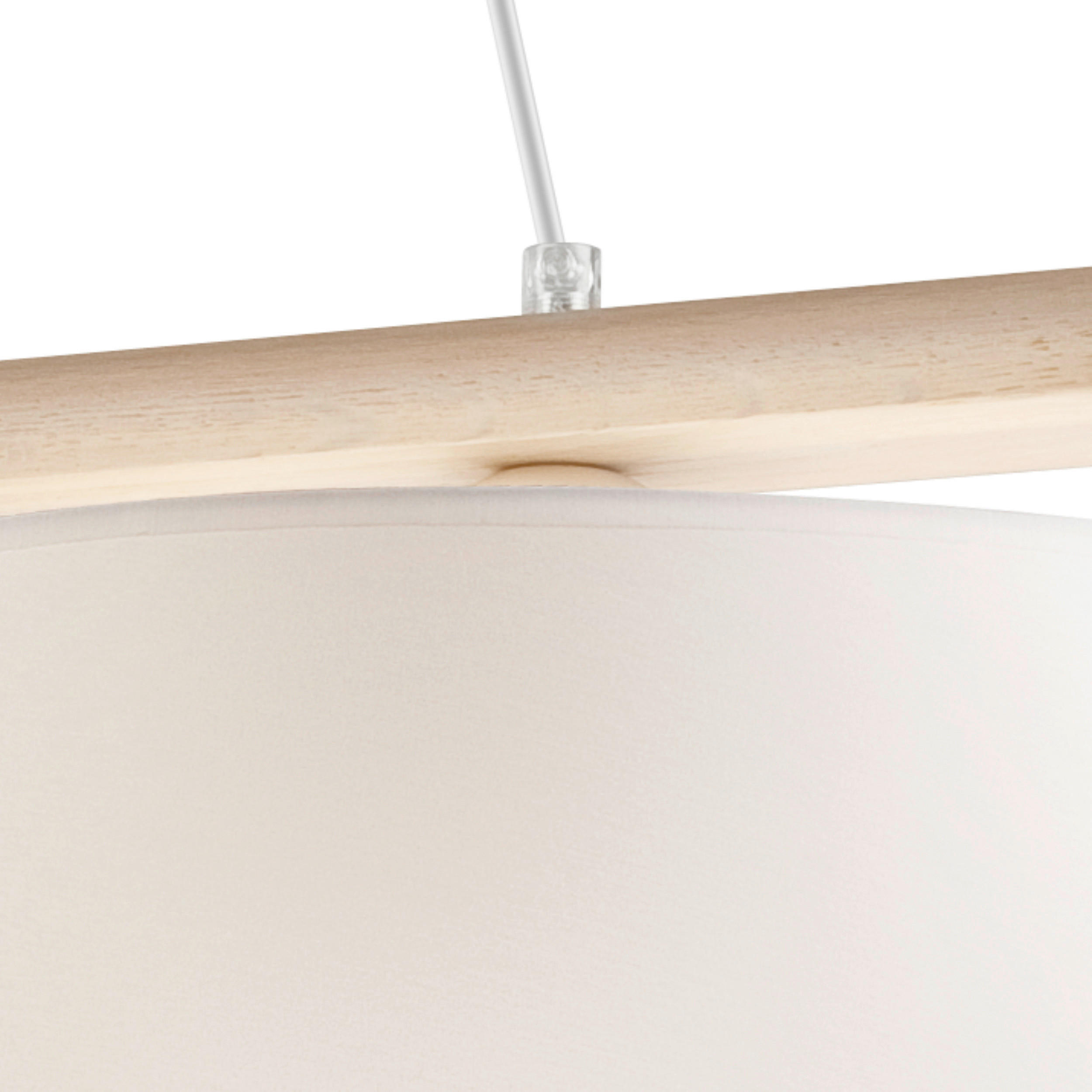 Thumbnail - Lamkur Deckenleuchte weiß Stahl Holz B/H/L: ca. 24x45x90 cm 2 Brennstellen