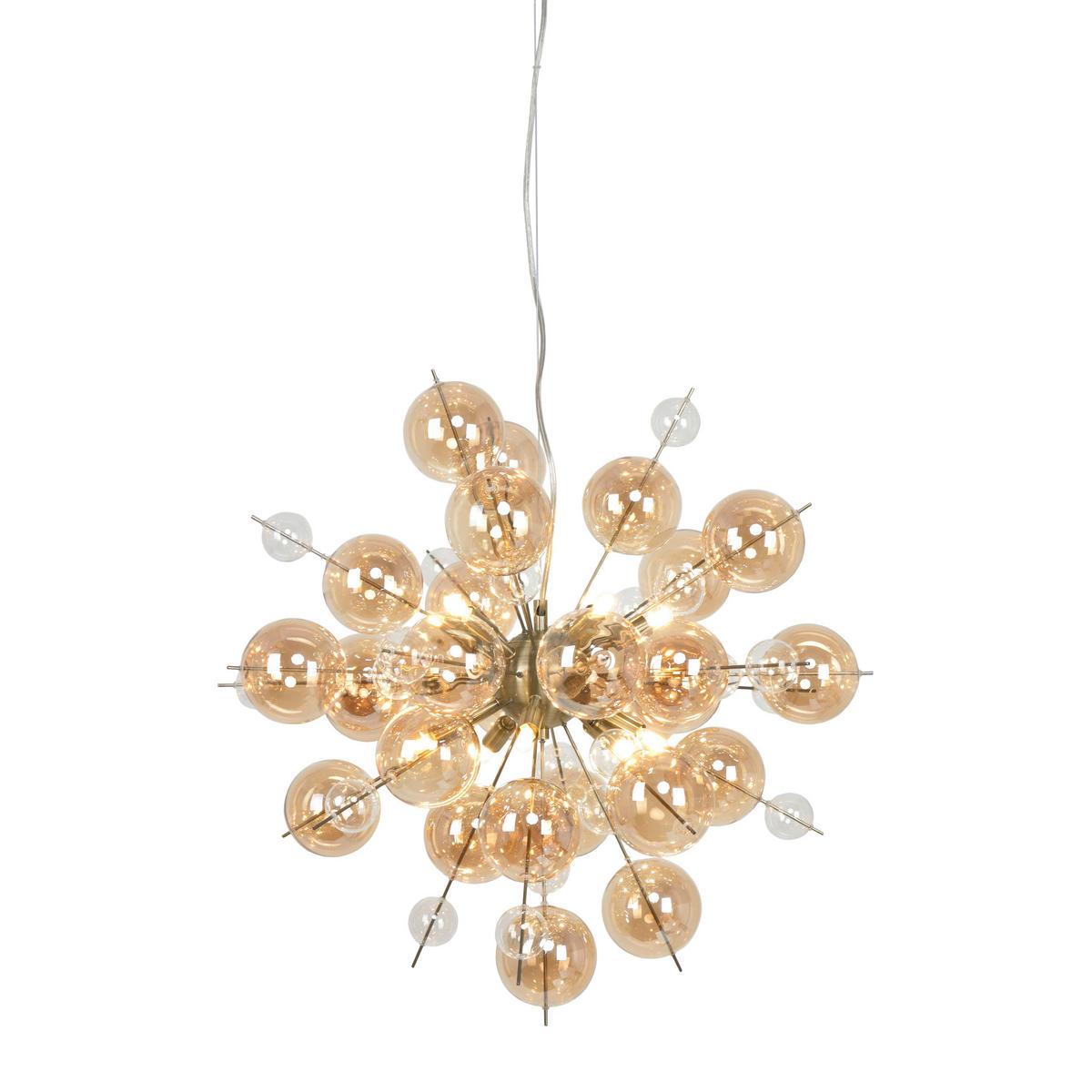 Näve Leuchten Pendelleuchte amber Glas Metall B/H/T/D: ca. 65x150x65x65 cm G9 10 Brennstellen EXPLOSION - amber (65,00/150,00/65,00cm) - Näve Leuchten