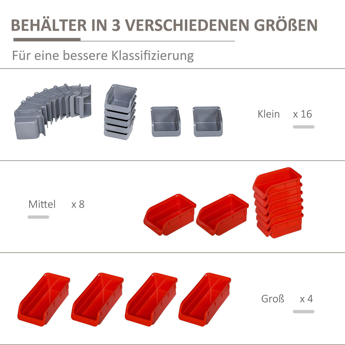 Werkzeugwand-Set 44-teilig rot B/H/T: ca. 64x96x23 cm Werkzeugwand-Set 44-teilig - rot/grau (64,00/96,00/23,00cm) - DURHAND