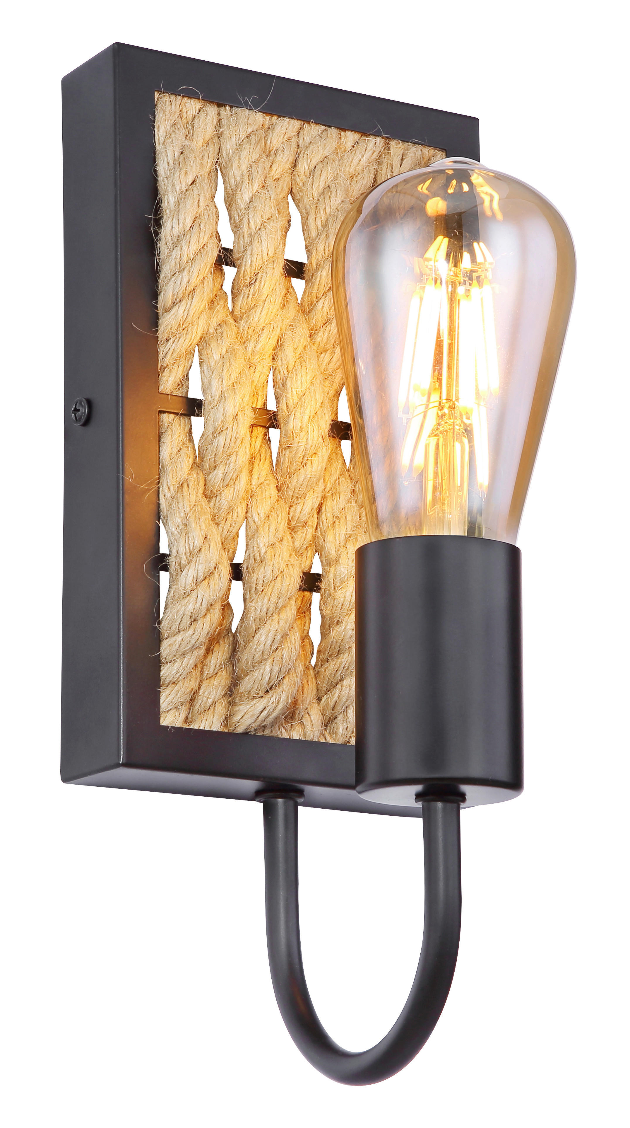 GLOBO Wandleuchte schwarz Metall B/H: ca. 12x28 cm E27 1 Brennstellen HALIA - schwarz (12,00/28,00cm) - GLOBO