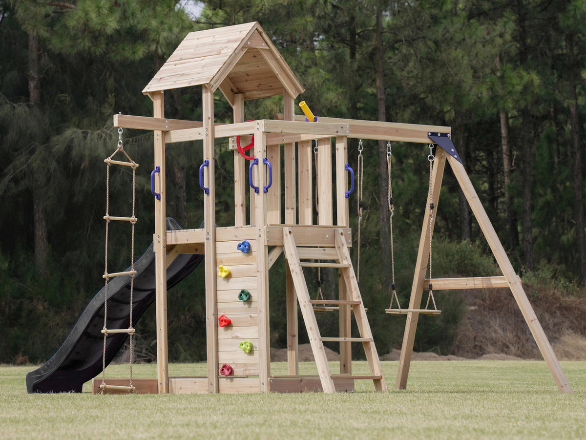 AXI Spielturm Moos braun B/H/L: ca. 342x267x375 cm Moos - braun/grau (375,00/342,00/267,00cm) - AXI