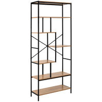 Regal Trelleborg B/H/T: ca. 75x180x30 cm Trelleborg - Eiche/schwarz (75,00/180,00/30,00cm)