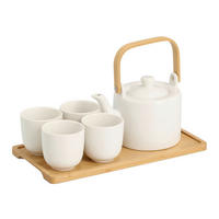 Zeller Tee-Set weiß Steingut 6 tlg. Tee-Set 6tlg. - weiß (12,00/12,00/11,00cm) - Zeller
