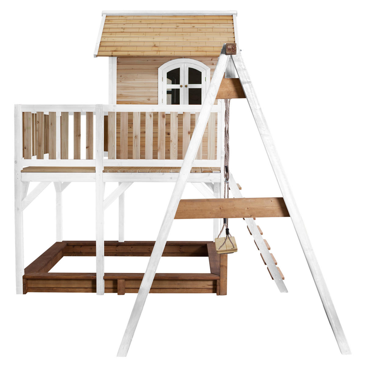 AXI Spielhaus Liam braun B/H/L: ca. 541x291x277 cm Liam - braun/lila (277,00/541,00/291,00cm) - AXI