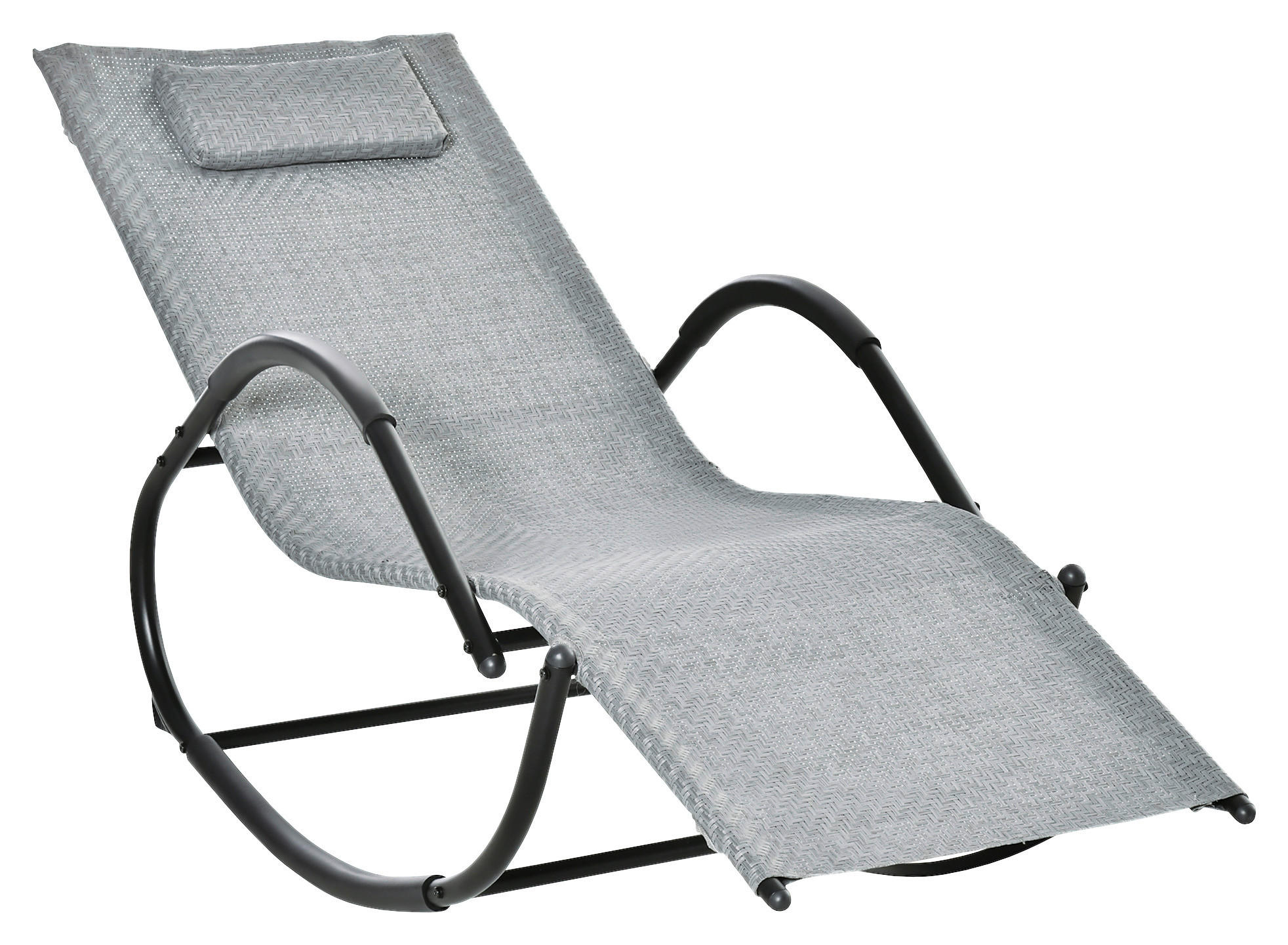 Outsunny Schaukelstuhl grau Metall B/H/L: ca. 160x79x61 cm Schaukelstuhl - grau (61,00/160,00/79,00cm) - Outsunny