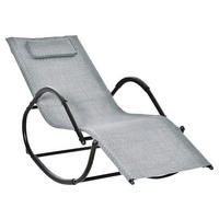 Outsunny Schaukelstuhl grau Metall B/H/L: ca. 160x79x61 cm Schaukelstuhl - grau (61,00/160,00/79,00cm) - Outsunny