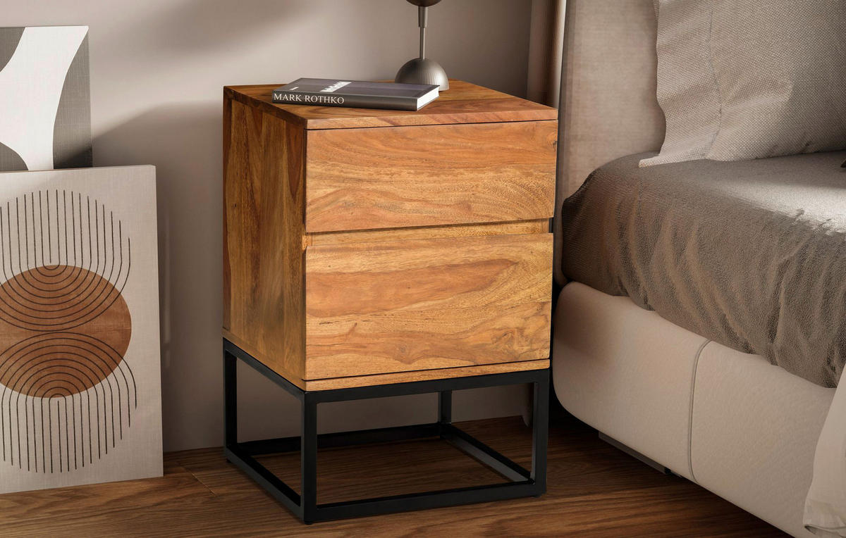 Nachtkonsole braun B/H/T: ca. 40x60x38 cm Nachtkonsole - braun (40,00/60,00/38,00cm) - Wohnling