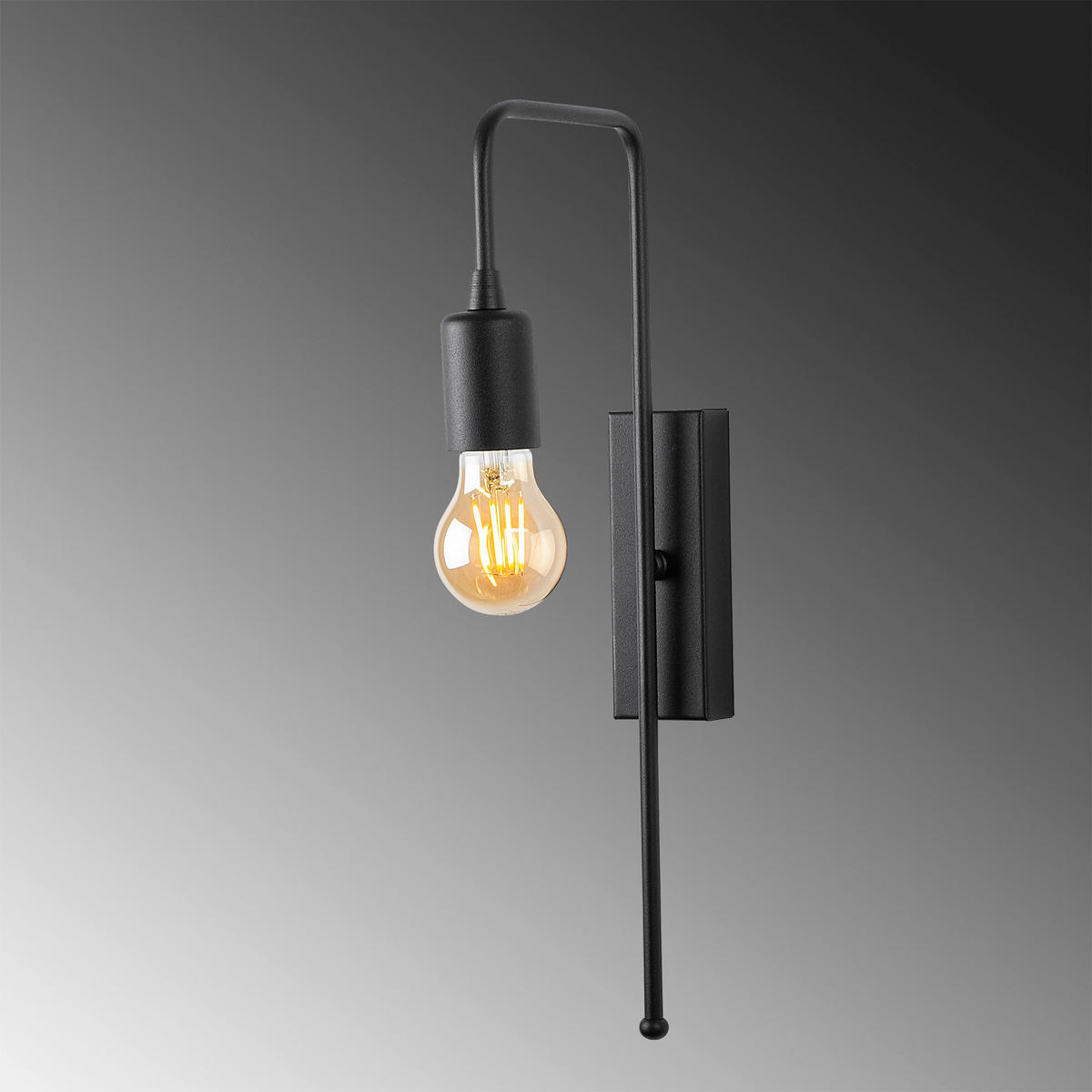 Opviq Wandleuchte schwarz Metall B/H/L: ca. 22x42x6 cm E27 1 Brennstellen Mum - schwarz (6,00/22,00/42,00cm) - Opviq