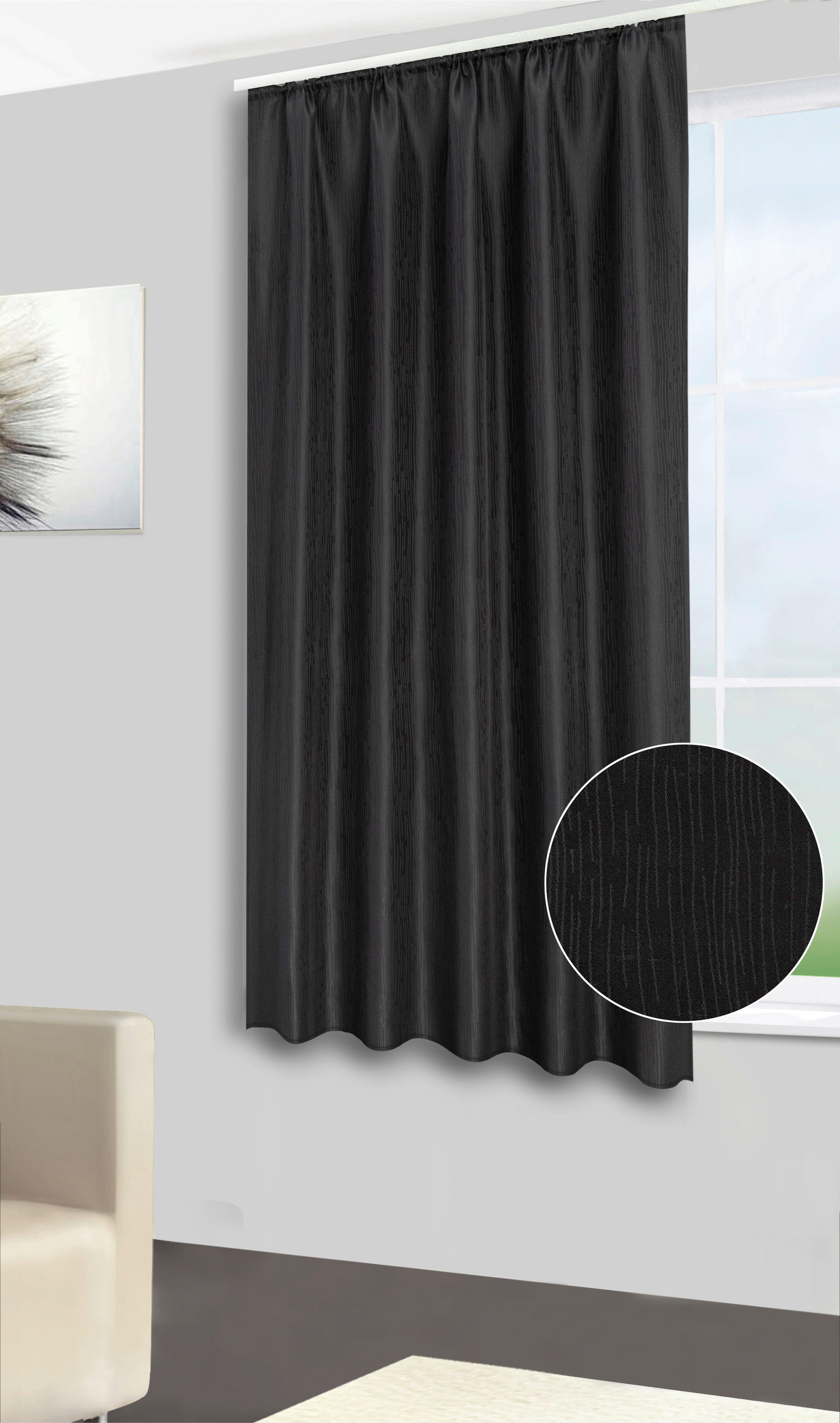 Dekovorhang Tessin schwarz B/L: ca. 140x175 cm Tessin - schwarz (140,00/175,00cm) - silver edition