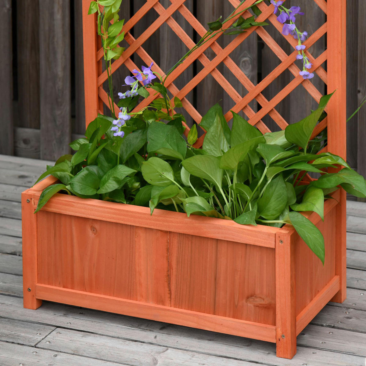 Outsunny Pflanzkasten gelb Holz B/H/L: ca. 30x122x60 cm Pflanzkasten - gelb (60,00/30,00/122,00cm) - Outsunny